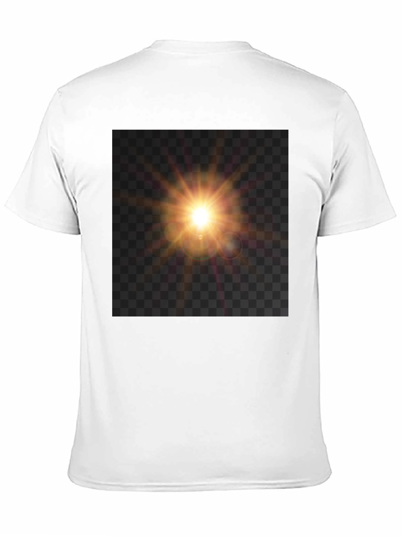 Black T-Shirt with Sun Flare Graphic