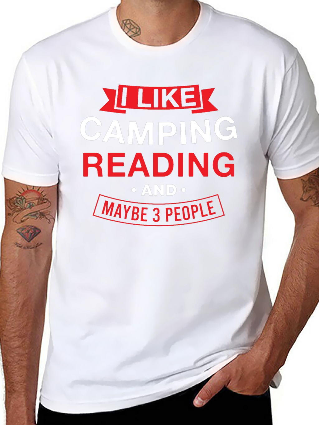 Camping Reading and Maybe 3 People - T-Shirt