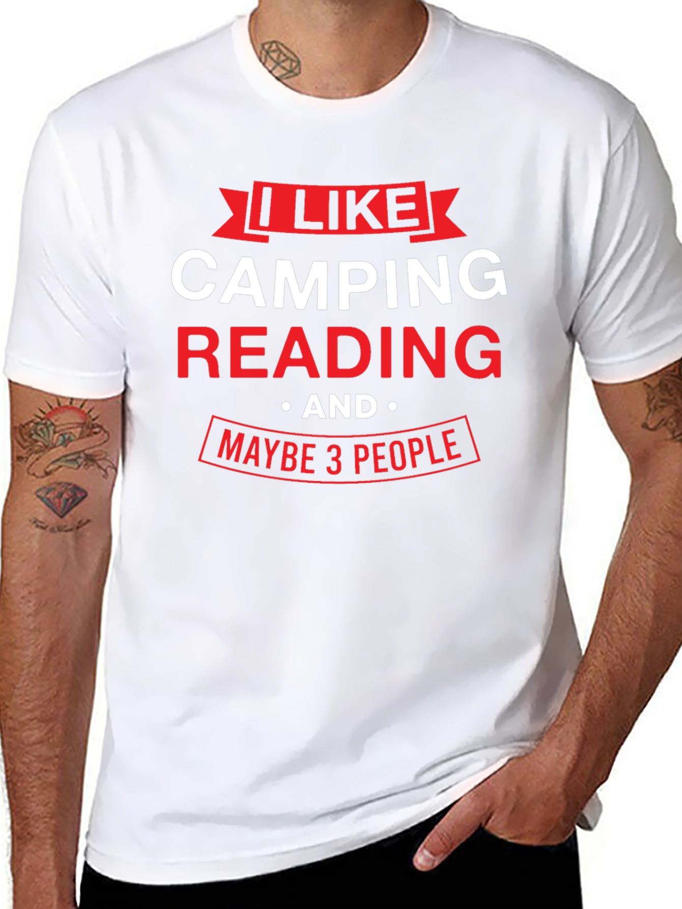 Camping Reading and Maybe 3 People - T-Shirt