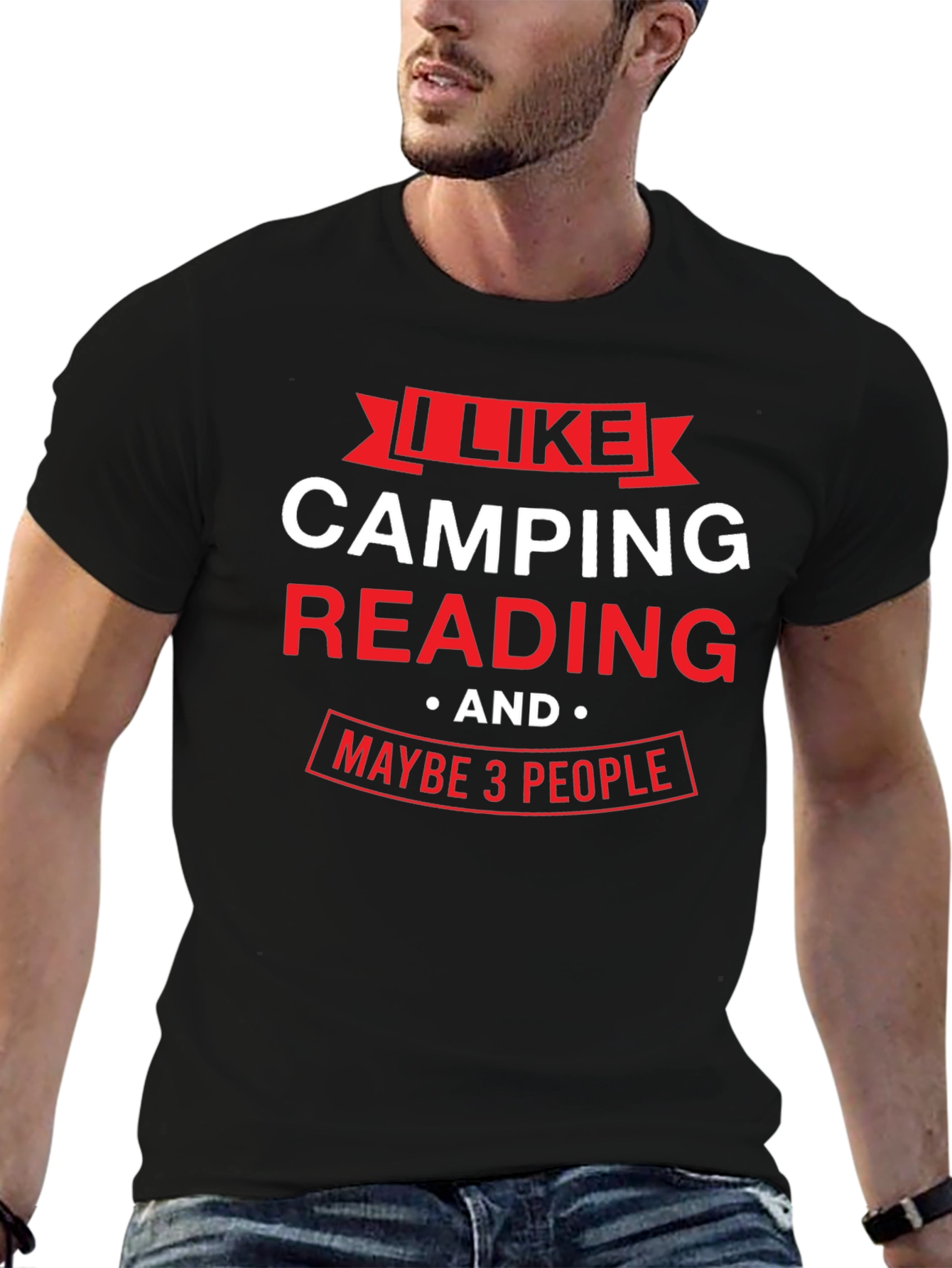 Camping Reading and Maybe 3 People - T-Shirt