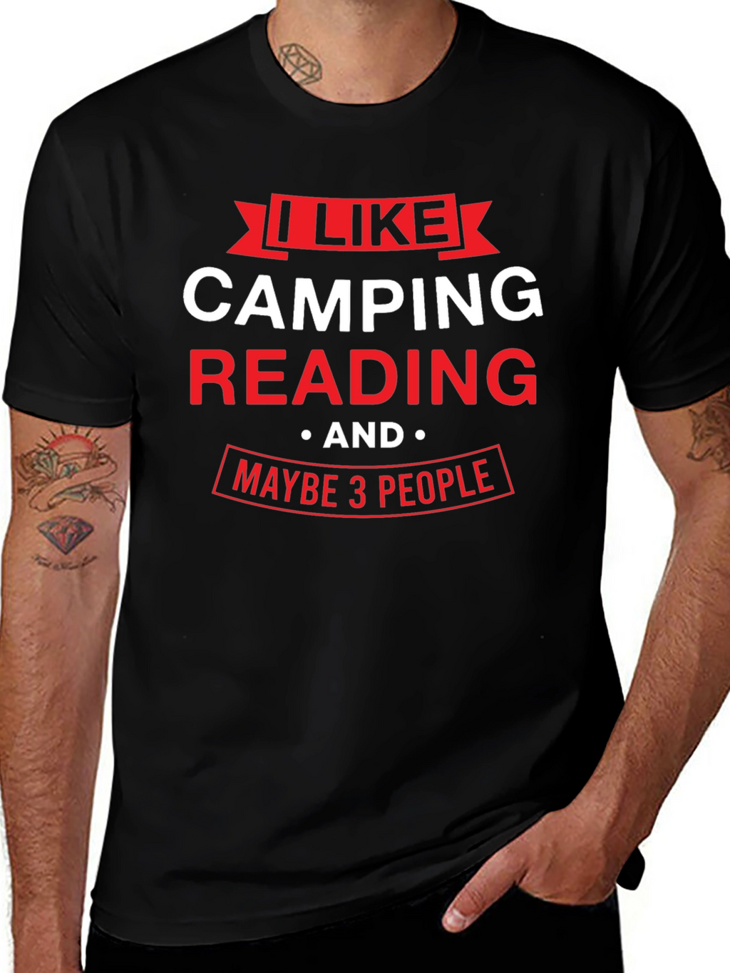 Camping Reading and Maybe 3 People - T-Shirt