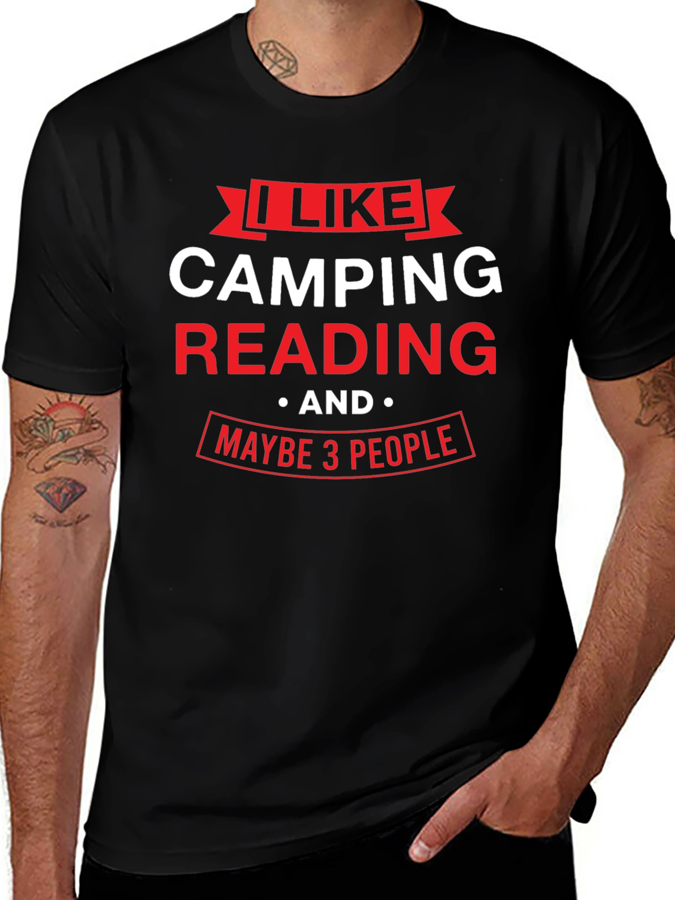 Camping Reading and Maybe 3 People - T-Shirt