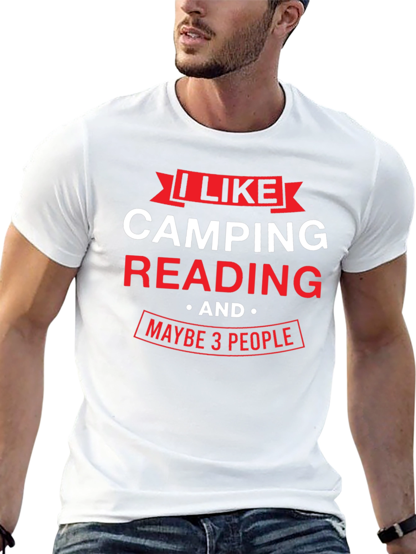 Camping Reading and Maybe 3 People - T-Shirt