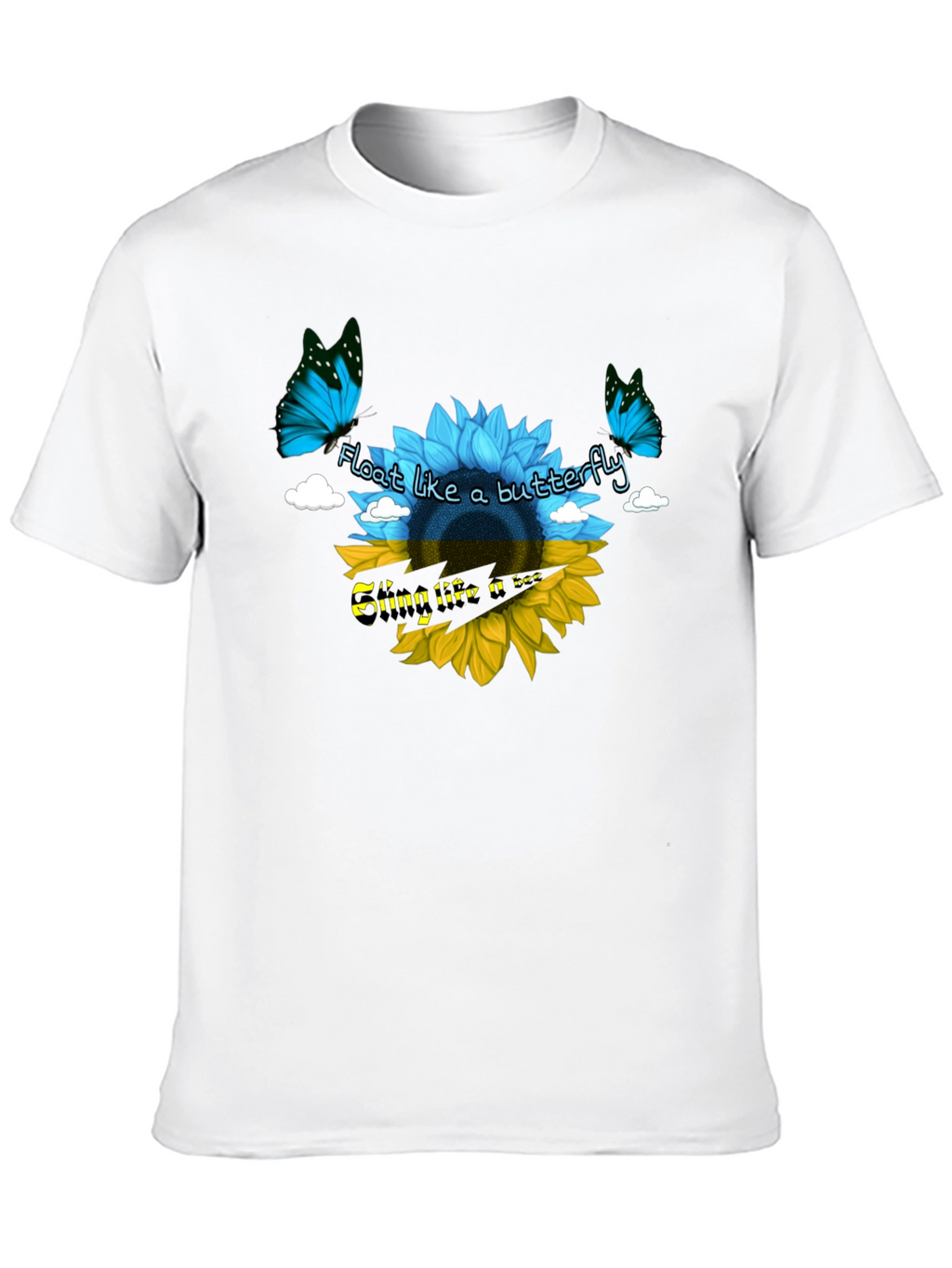 Ukraine Flag Sunflower Butterfly T-Shirt