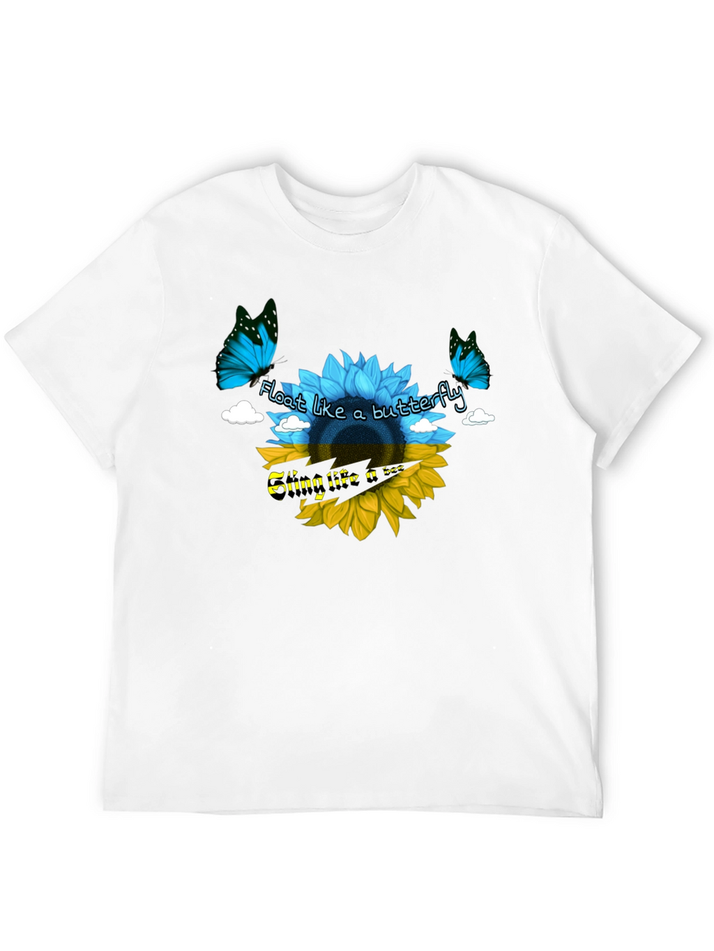 Ukraine Flag Sunflower Butterfly T-Shirt