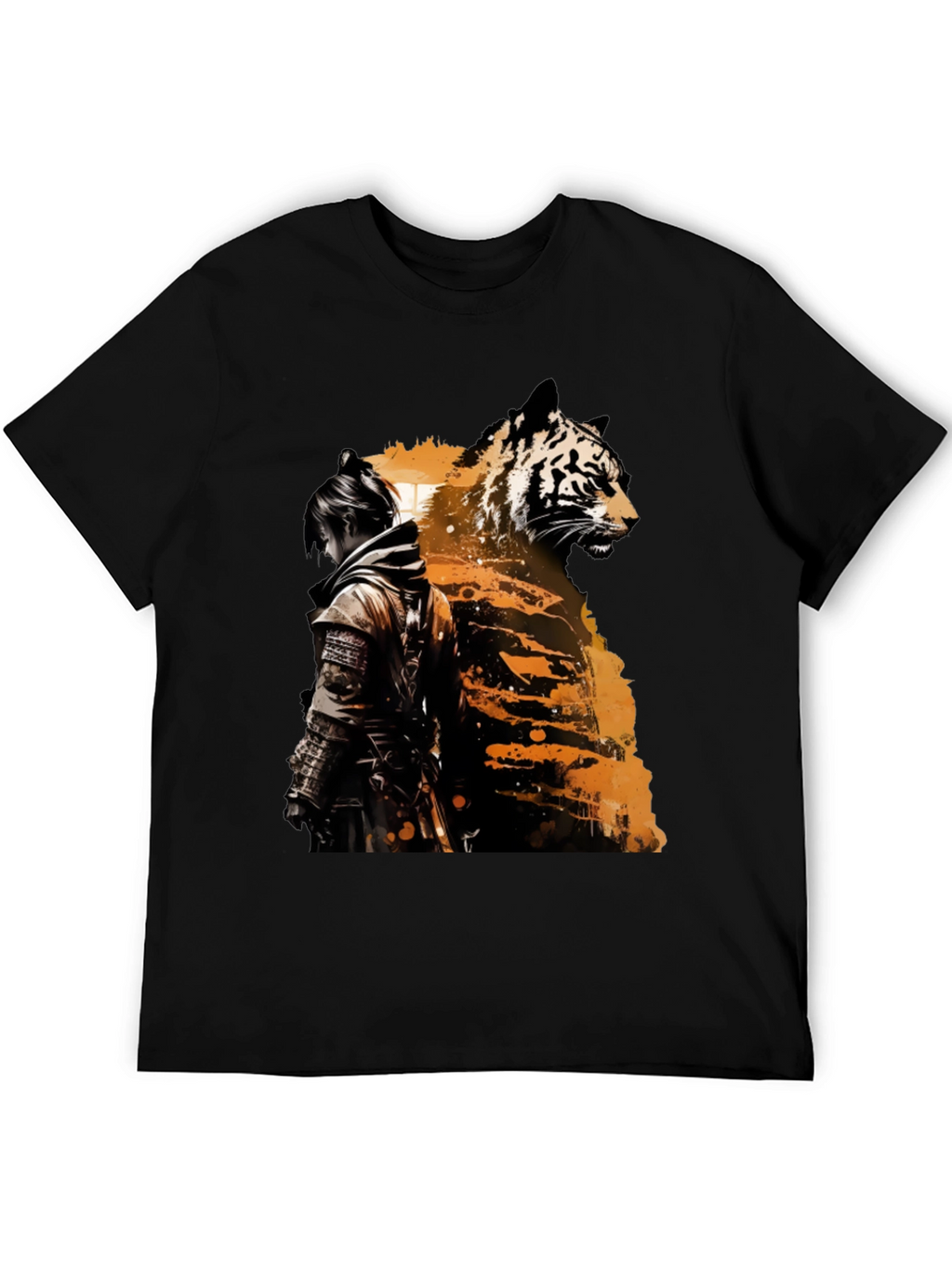 Tiger Samurai Graphic Tee - Black