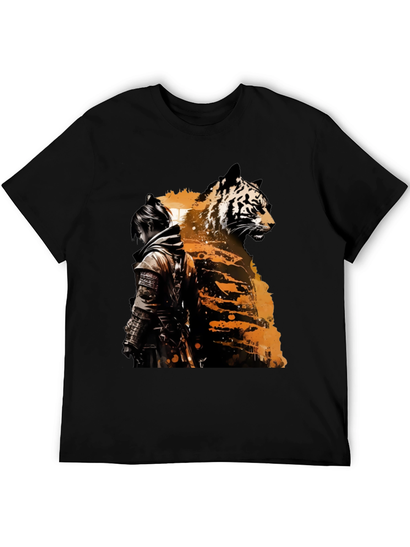 Tiger Samurai Graphic Tee - Black