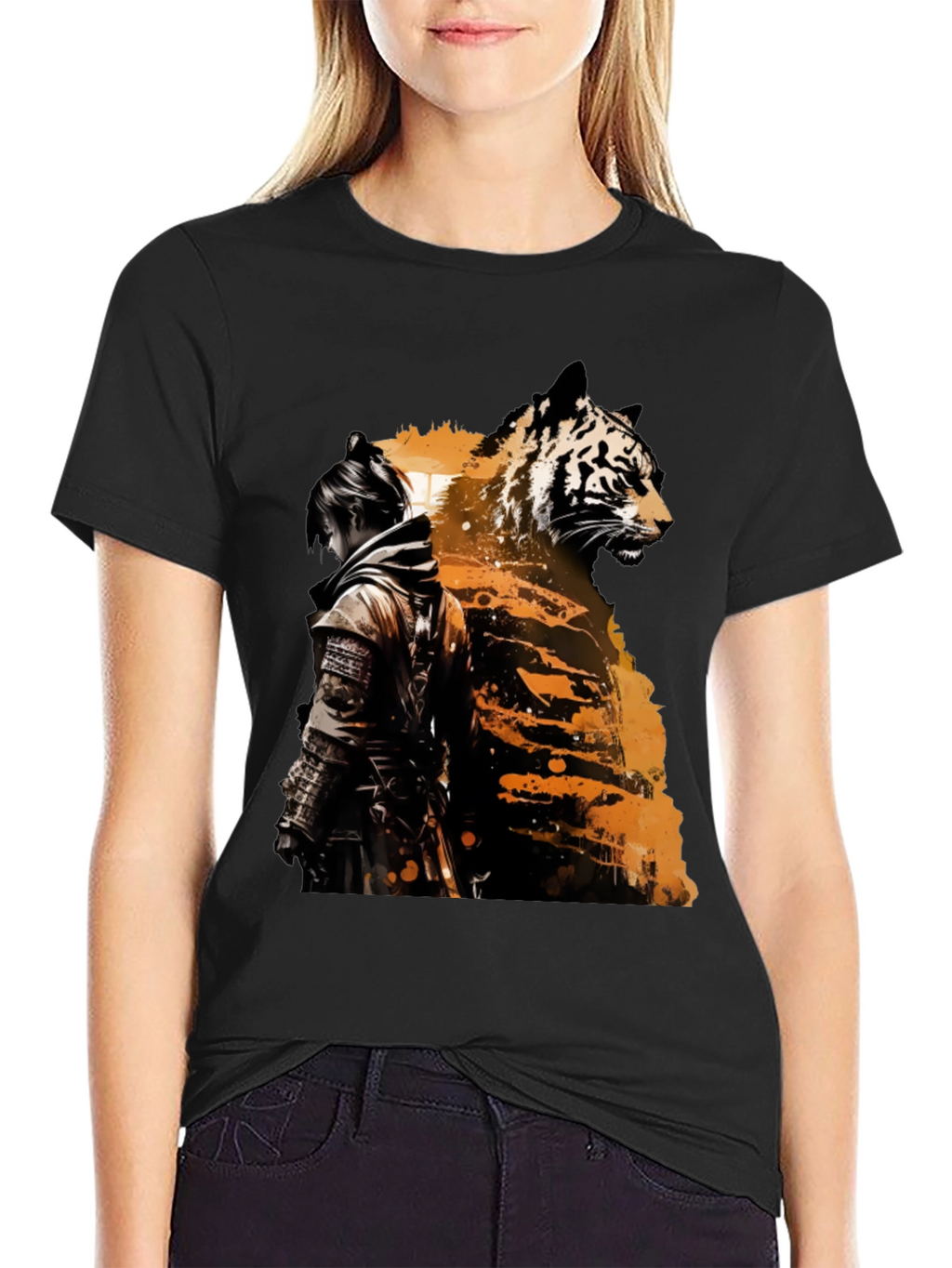 Tiger Samurai Graphic Tee - Black