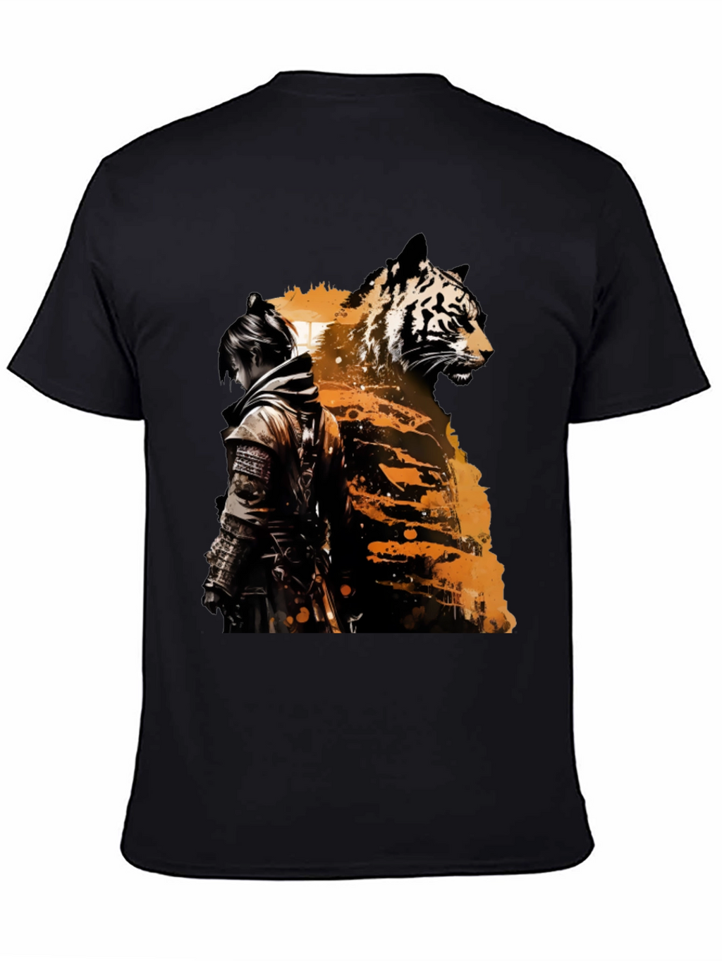 Tiger Samurai Graphic Tee - Black