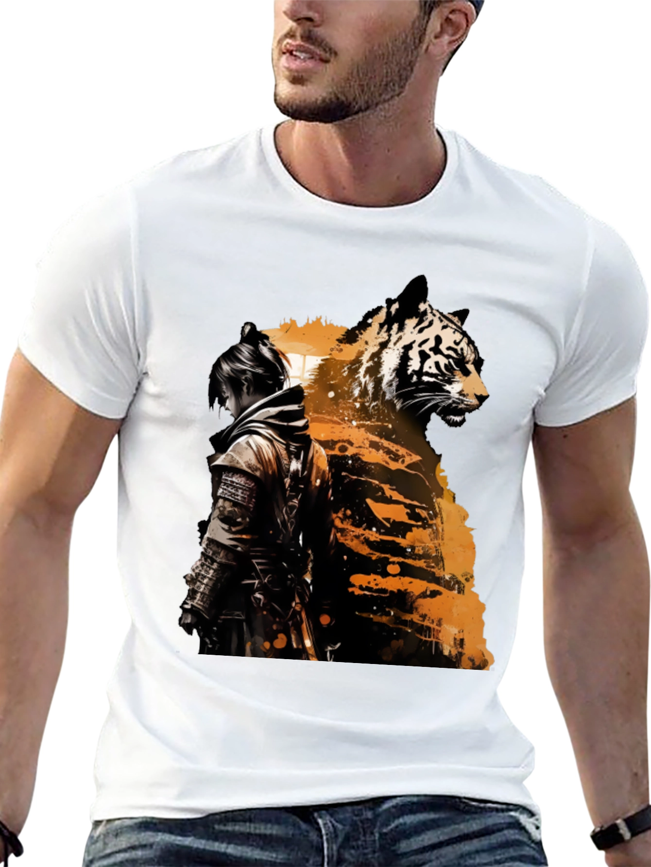 Tiger Samurai Graphic Tee - Black