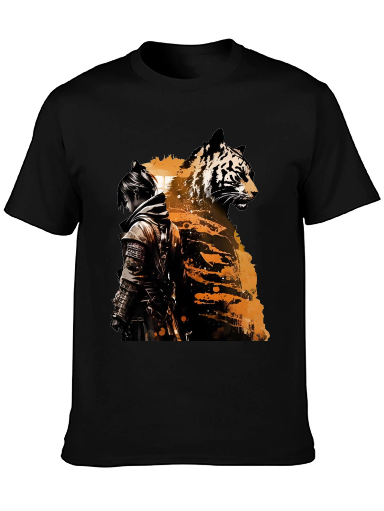 Tiger Samurai Graphic Tee - Black