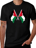 Palestine Flag T-Shirt - Mens Black Tee