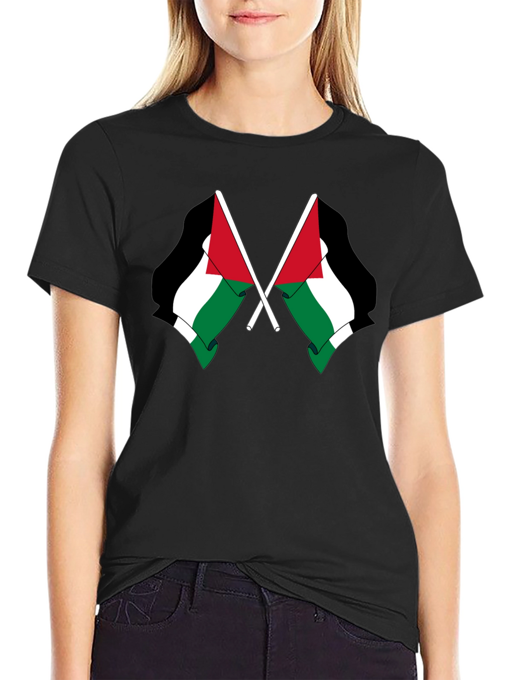 Palestine Flag T-Shirt - Mens Black Tee