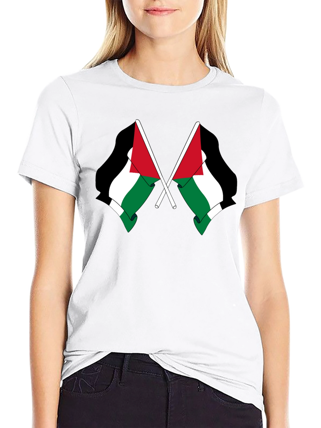 Palestine Flag T-Shirt - Mens Black Tee