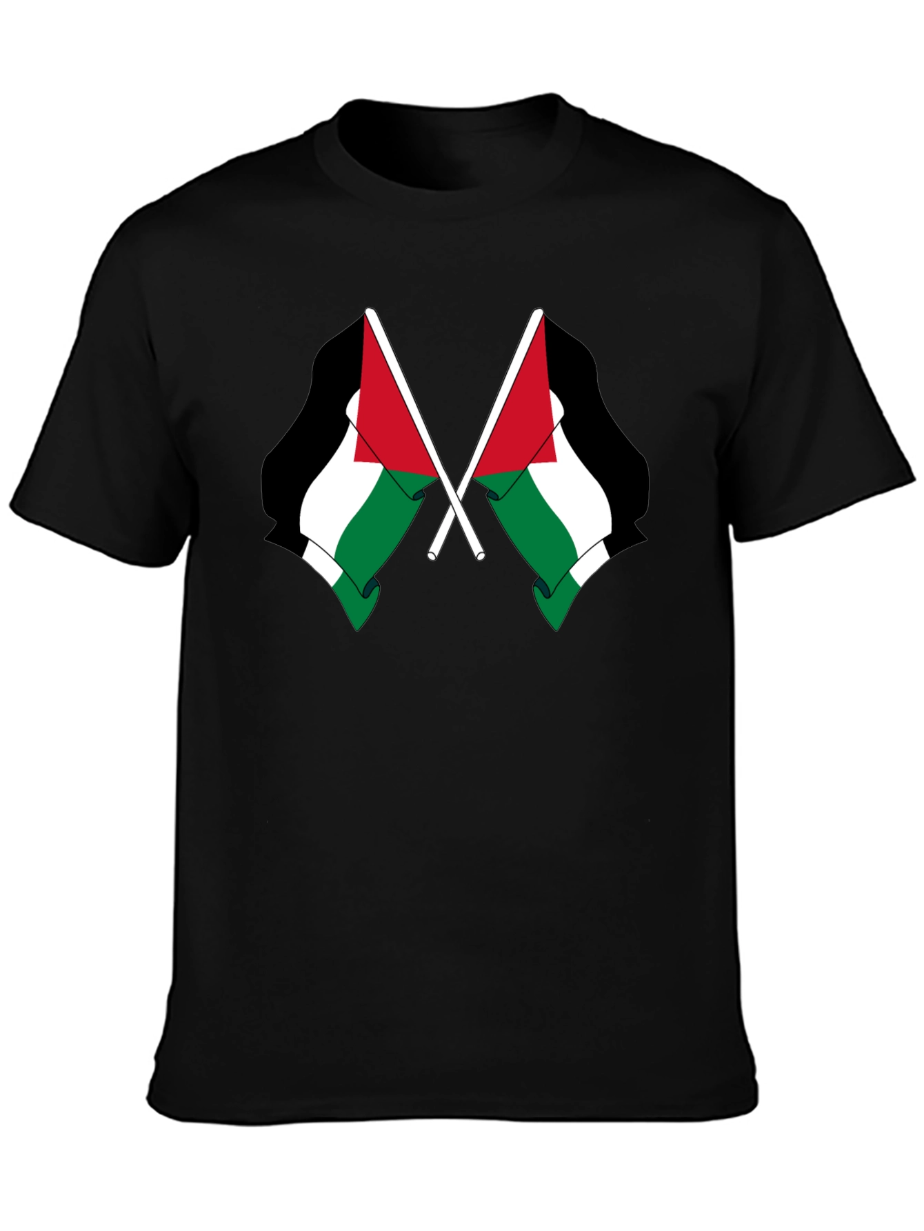 Palestine Flag T-Shirt - Mens Black Tee