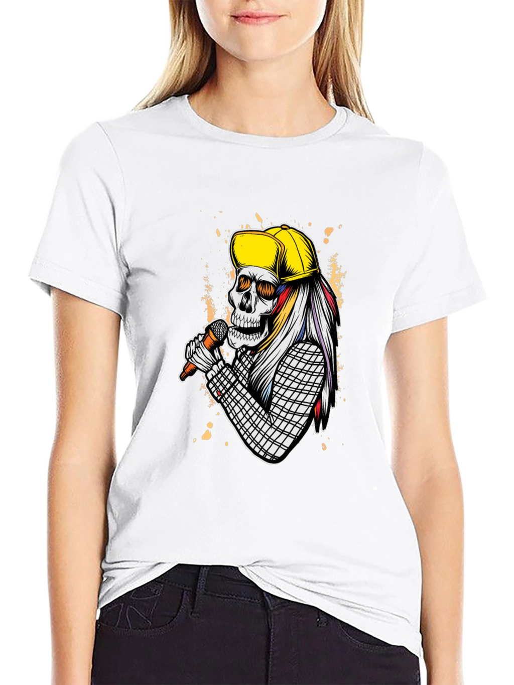 Skull Singer Graphic T-Shirt - Rock On!