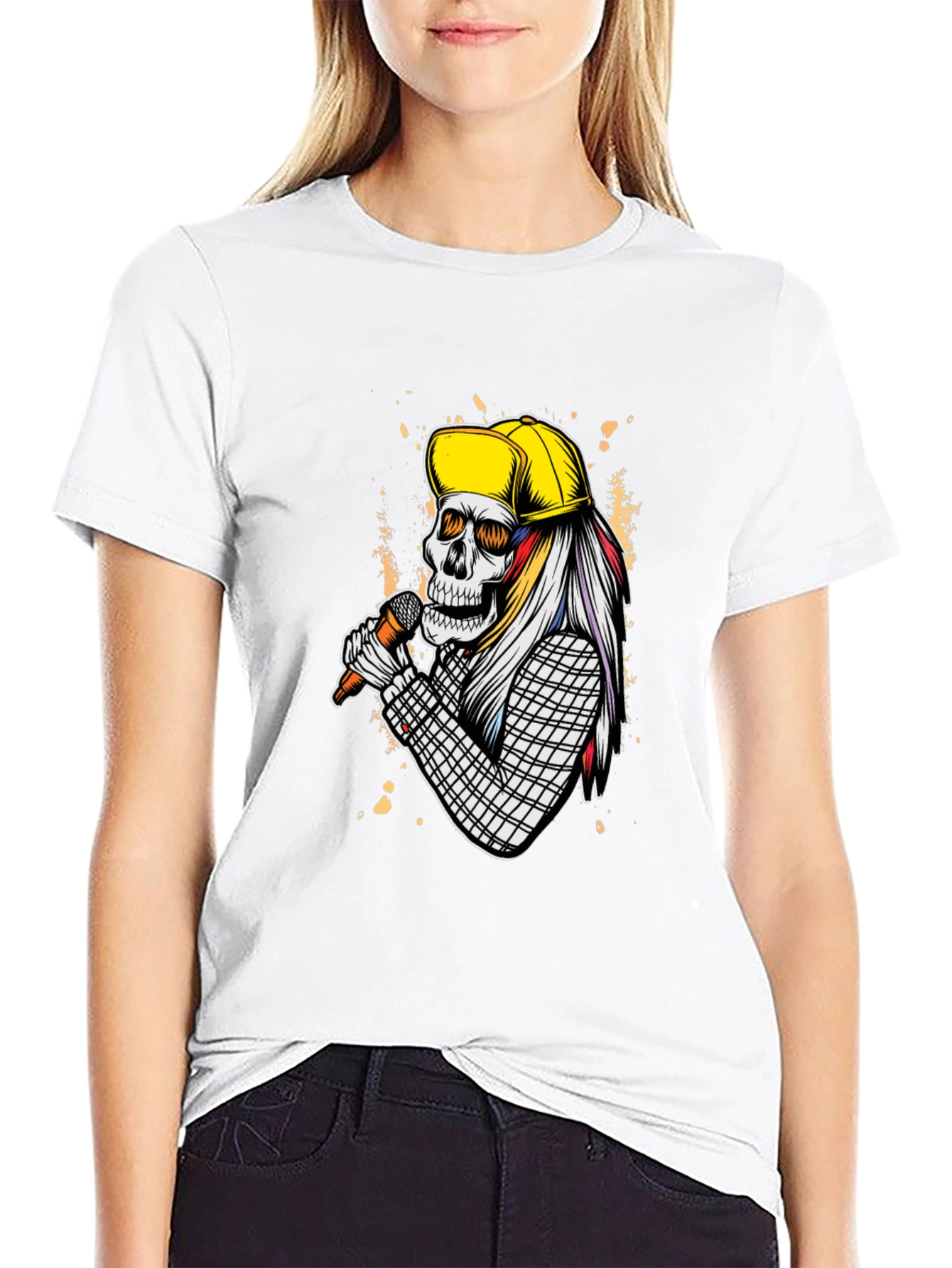 Skull Singer Graphic T-Shirt - Rock On!