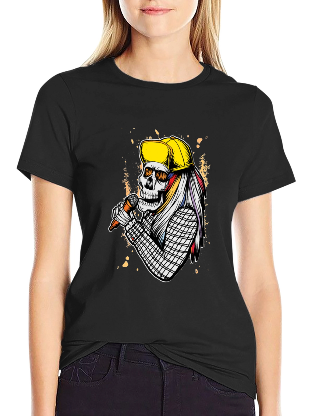 Skull Singer Graphic T-Shirt - Rock On!