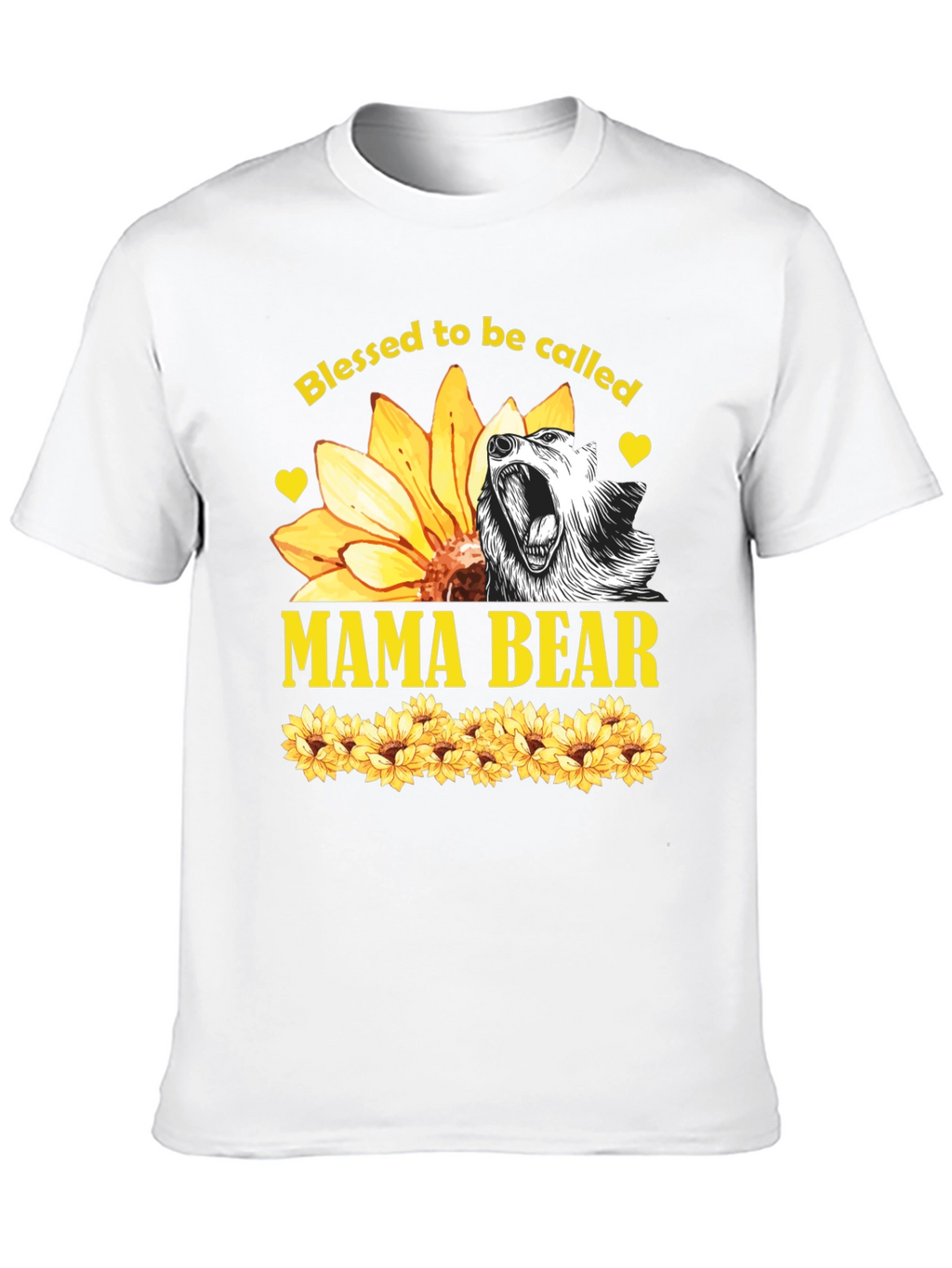 Blessed Mama Bear Sunflower Graphic Tee