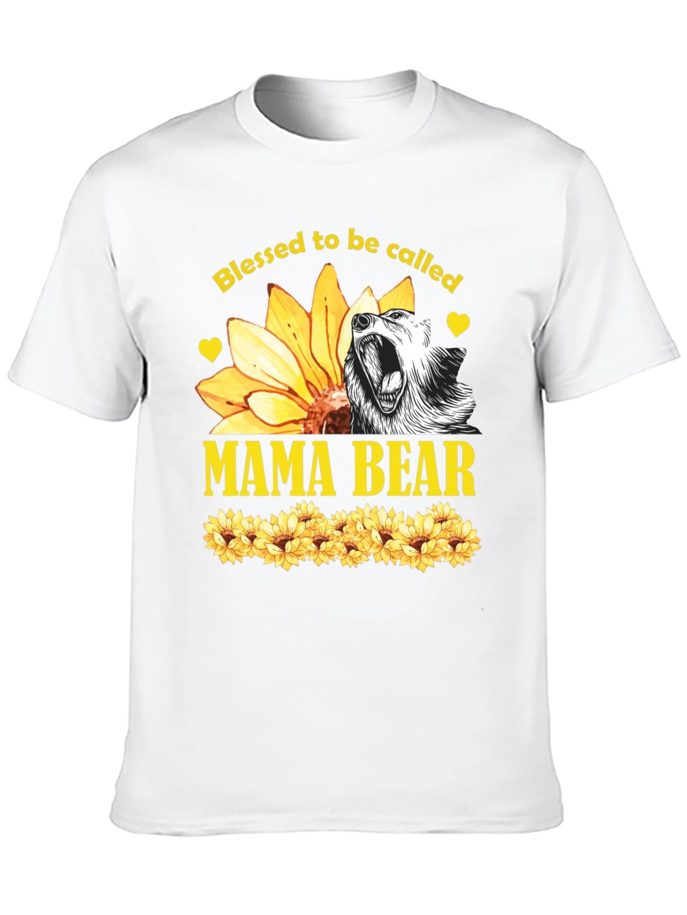 Blessed Mama Bear Sunflower Graphic Tee