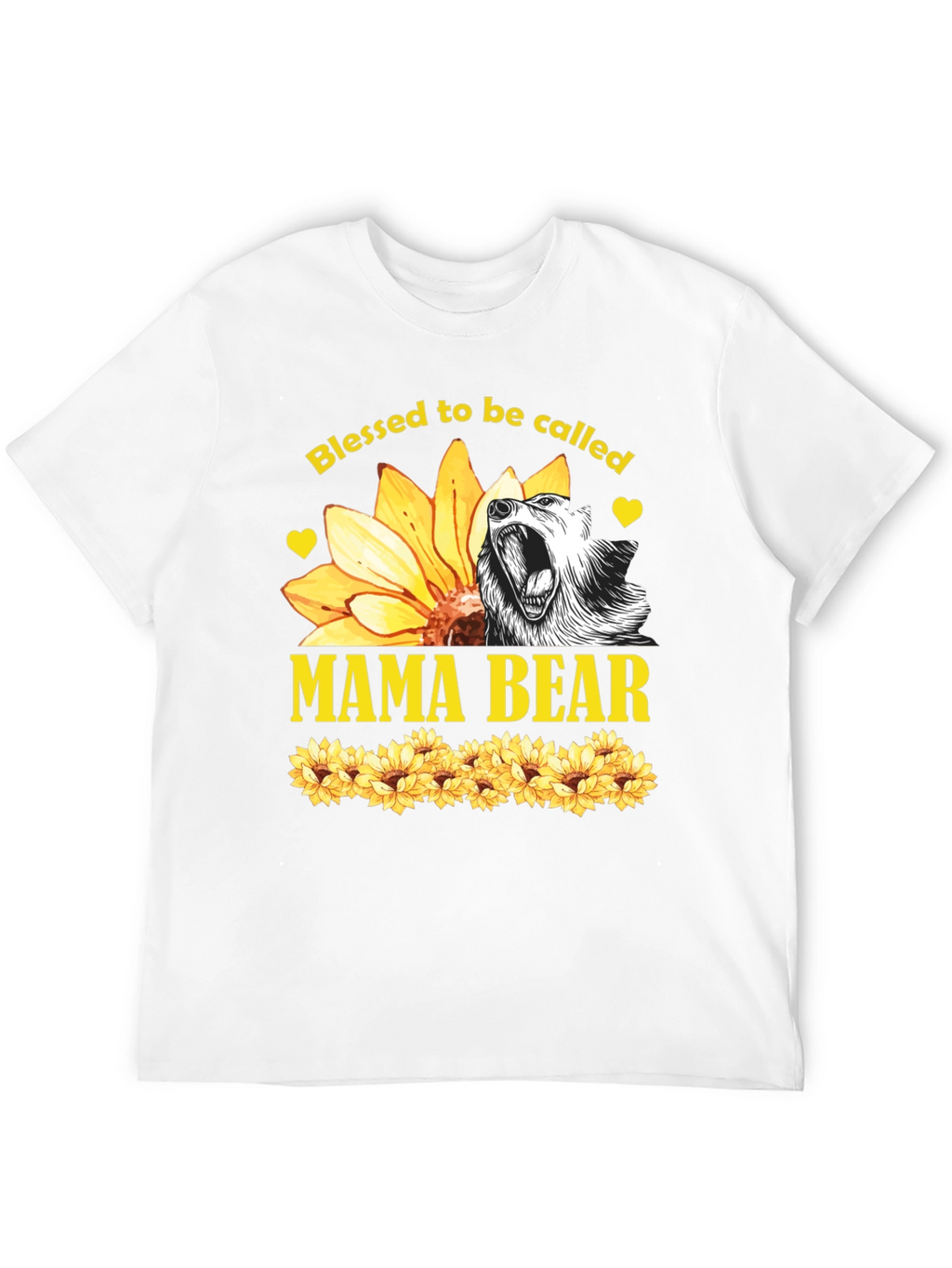 Blessed Mama Bear Sunflower Graphic Tee