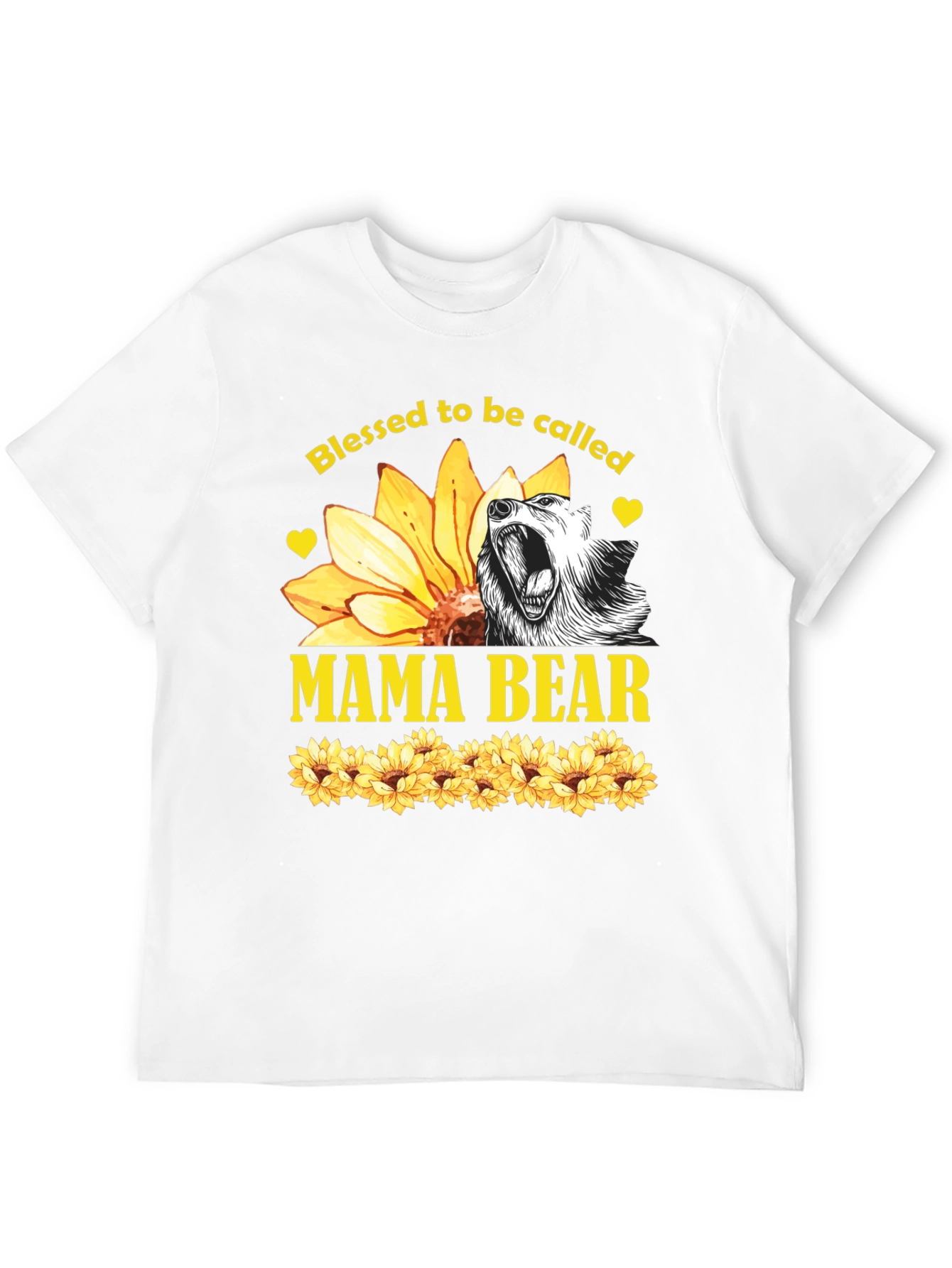 Blessed Mama Bear Sunflower Graphic Tee