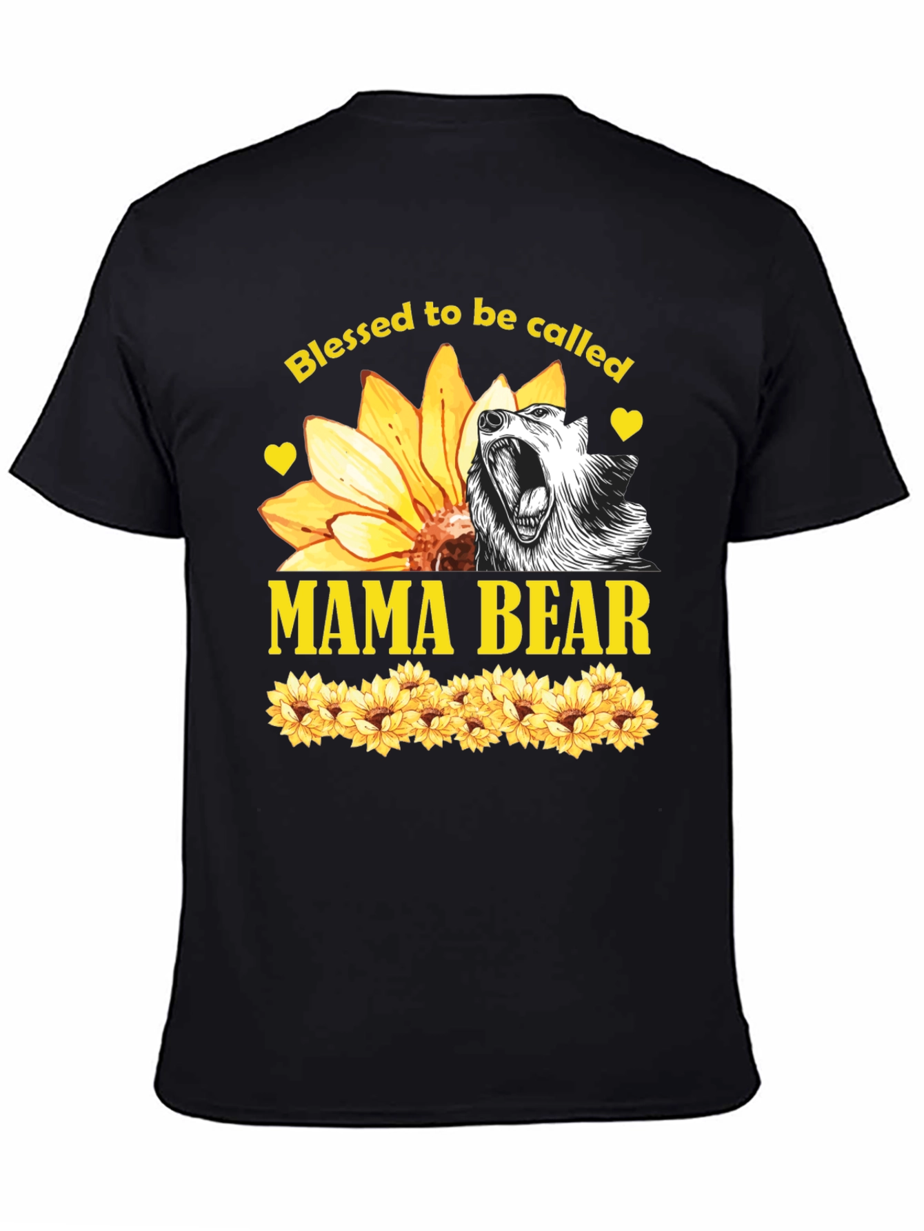 Blessed Mama Bear Sunflower Graphic Tee