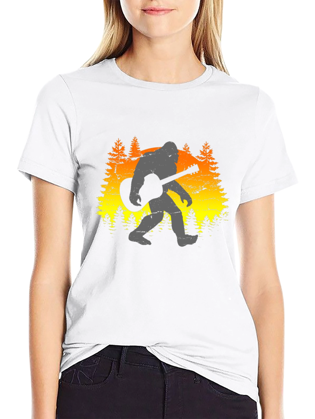 Bigfoot Guitarist Graphic Tee