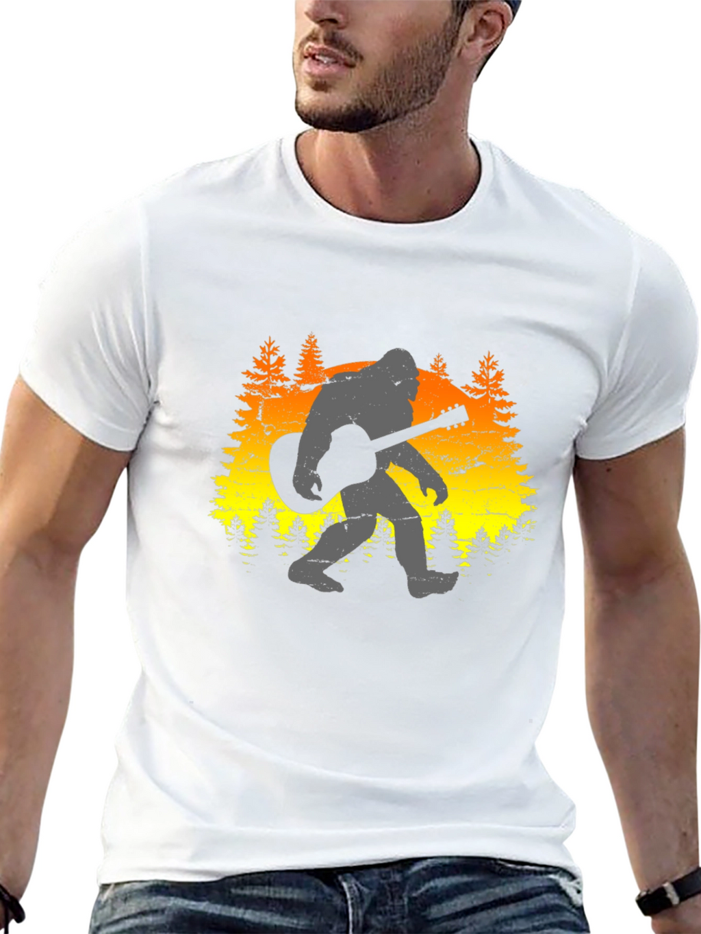 Bigfoot Guitarist Graphic Tee