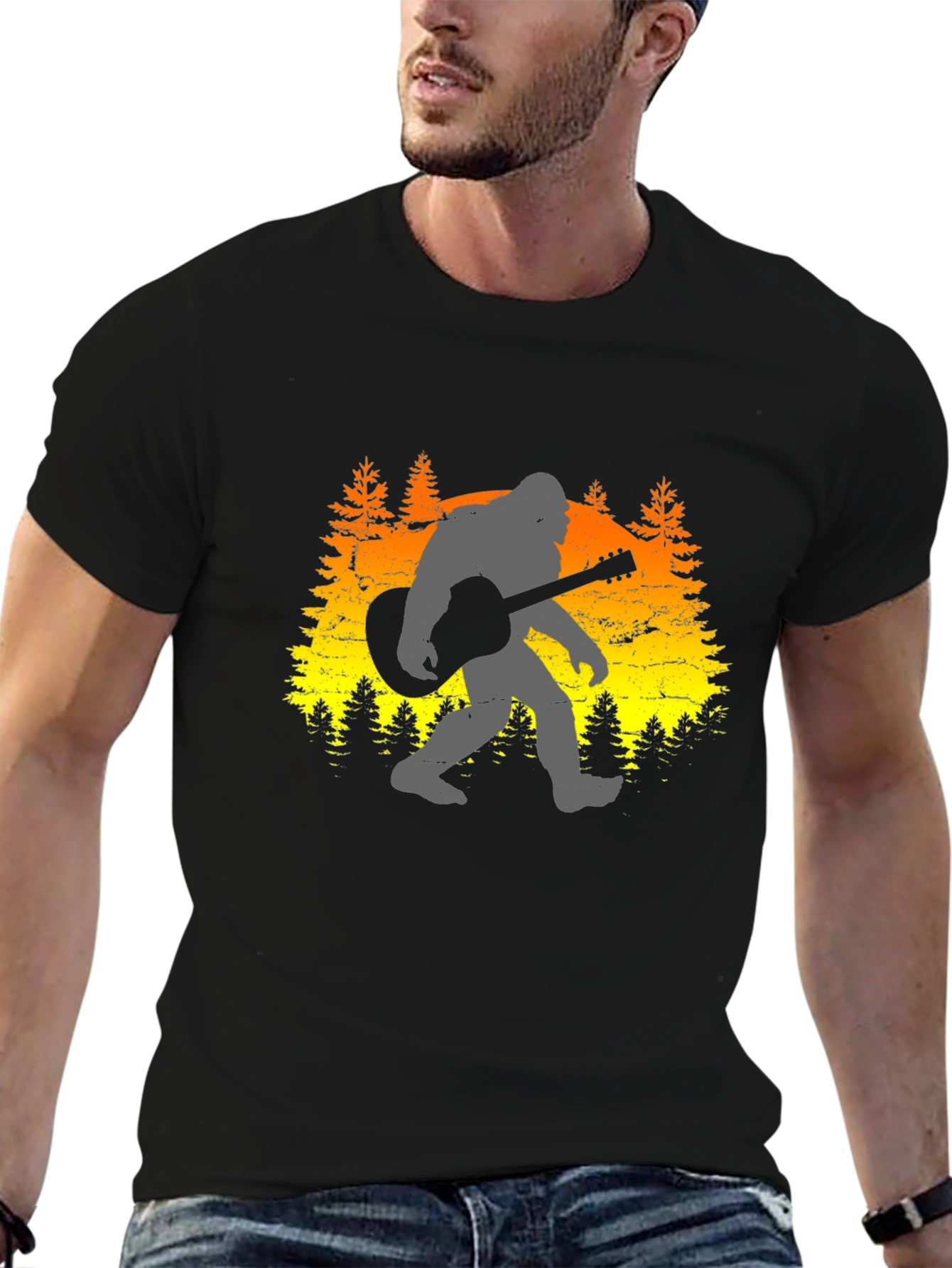 Bigfoot Guitarist Graphic Tee