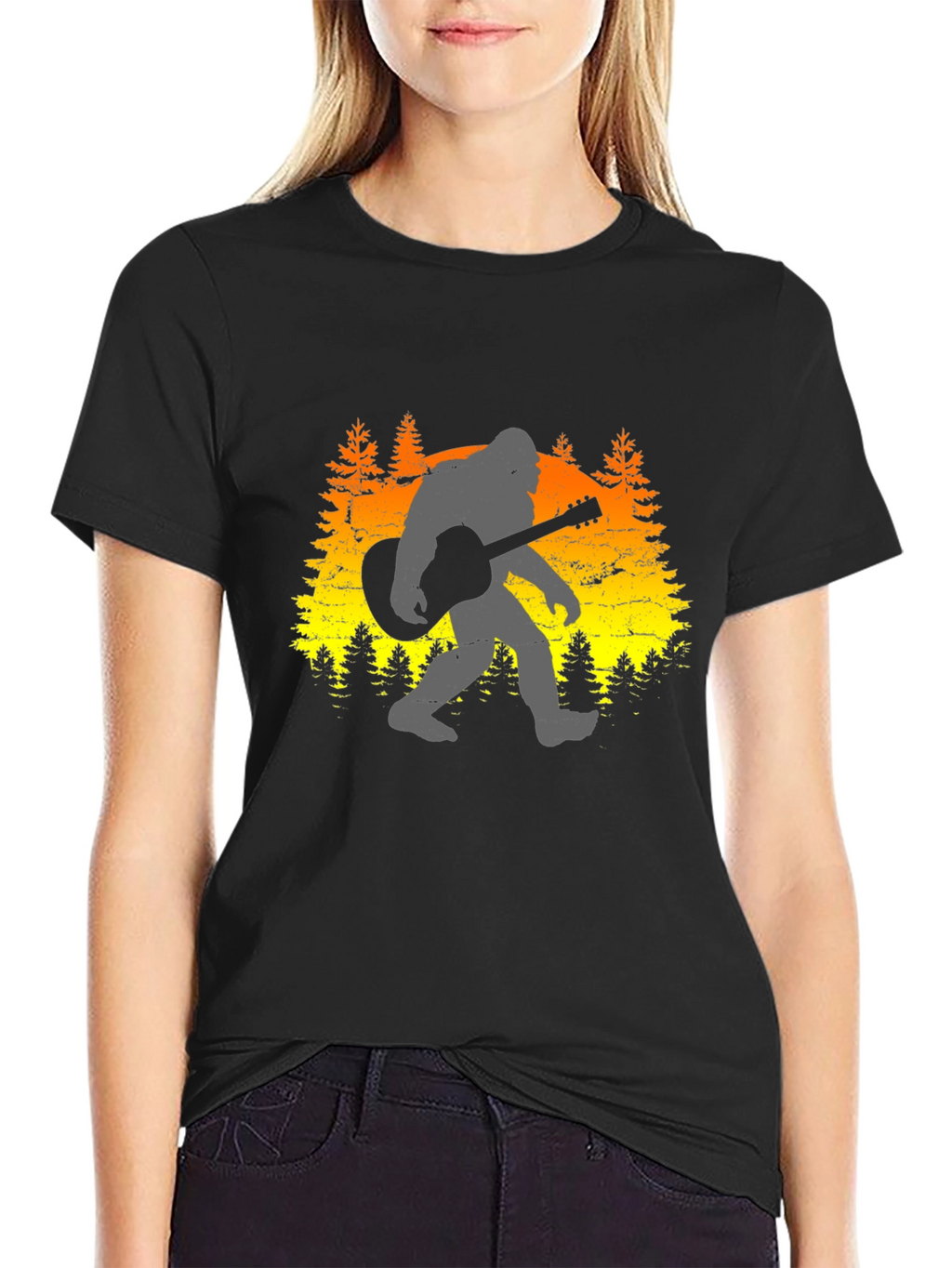 Bigfoot Guitarist Graphic Tee