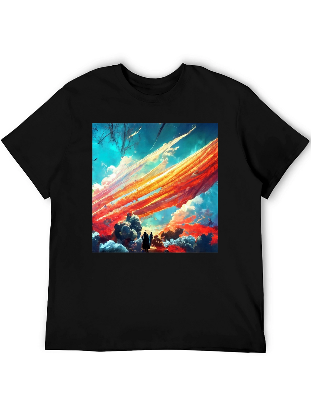 Artistic Sky Scene Black Tee
