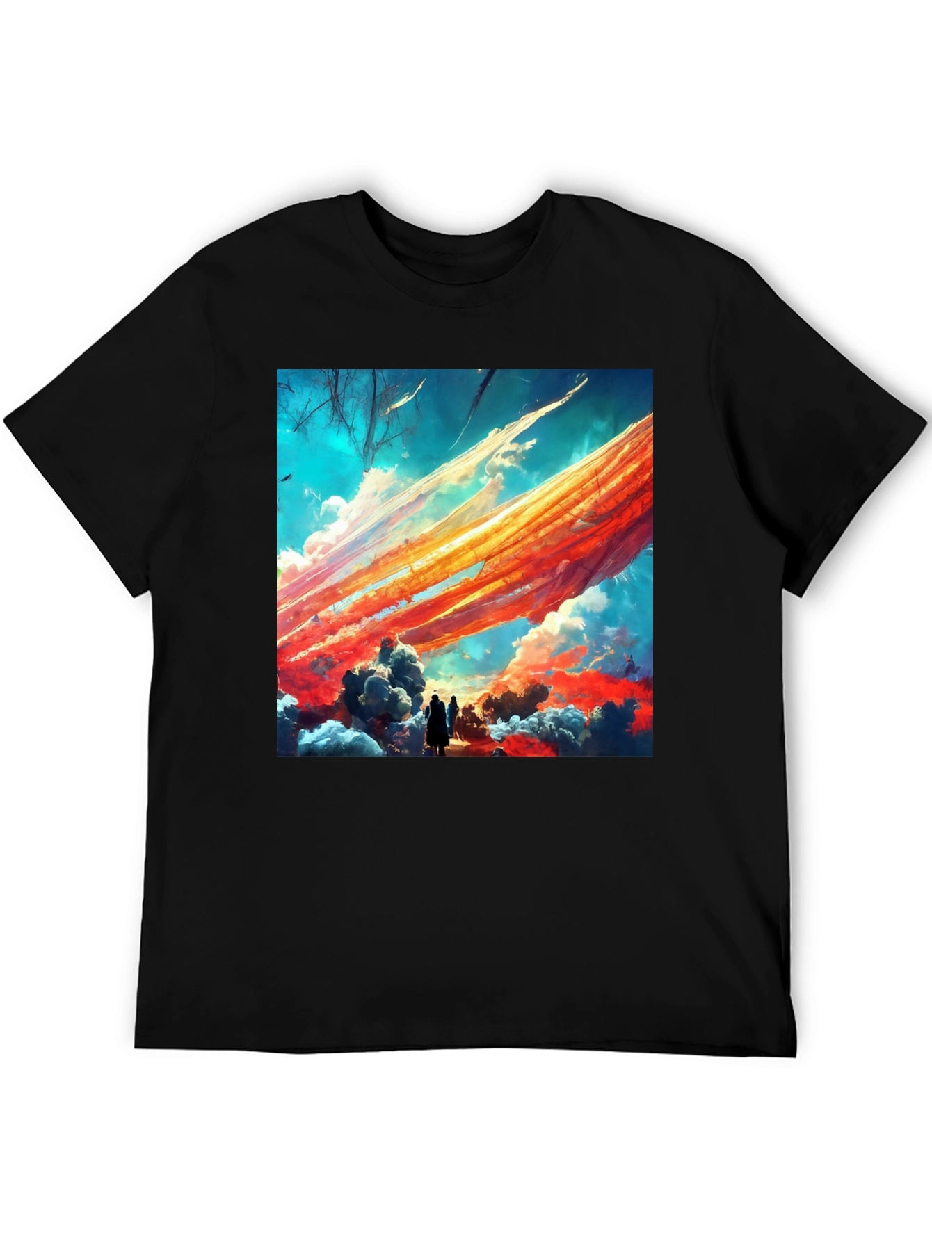 Artistic Sky Scene Black Tee