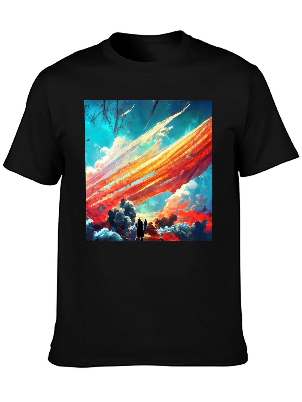 Artistic Sky Scene Black Tee