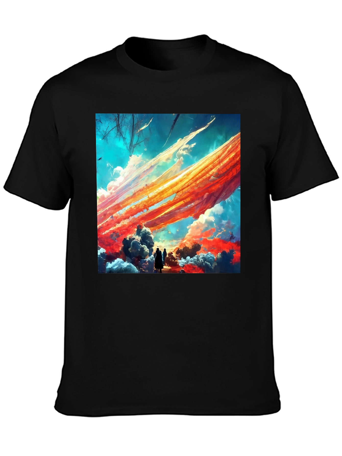 Artistic Sky Scene Black Tee