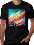 Artistic Sky Scene Black Tee