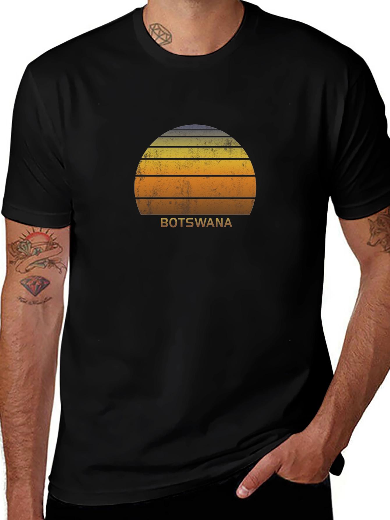 Vintage Botswana Sunset T-Shirt - Retro Graphic Tee
