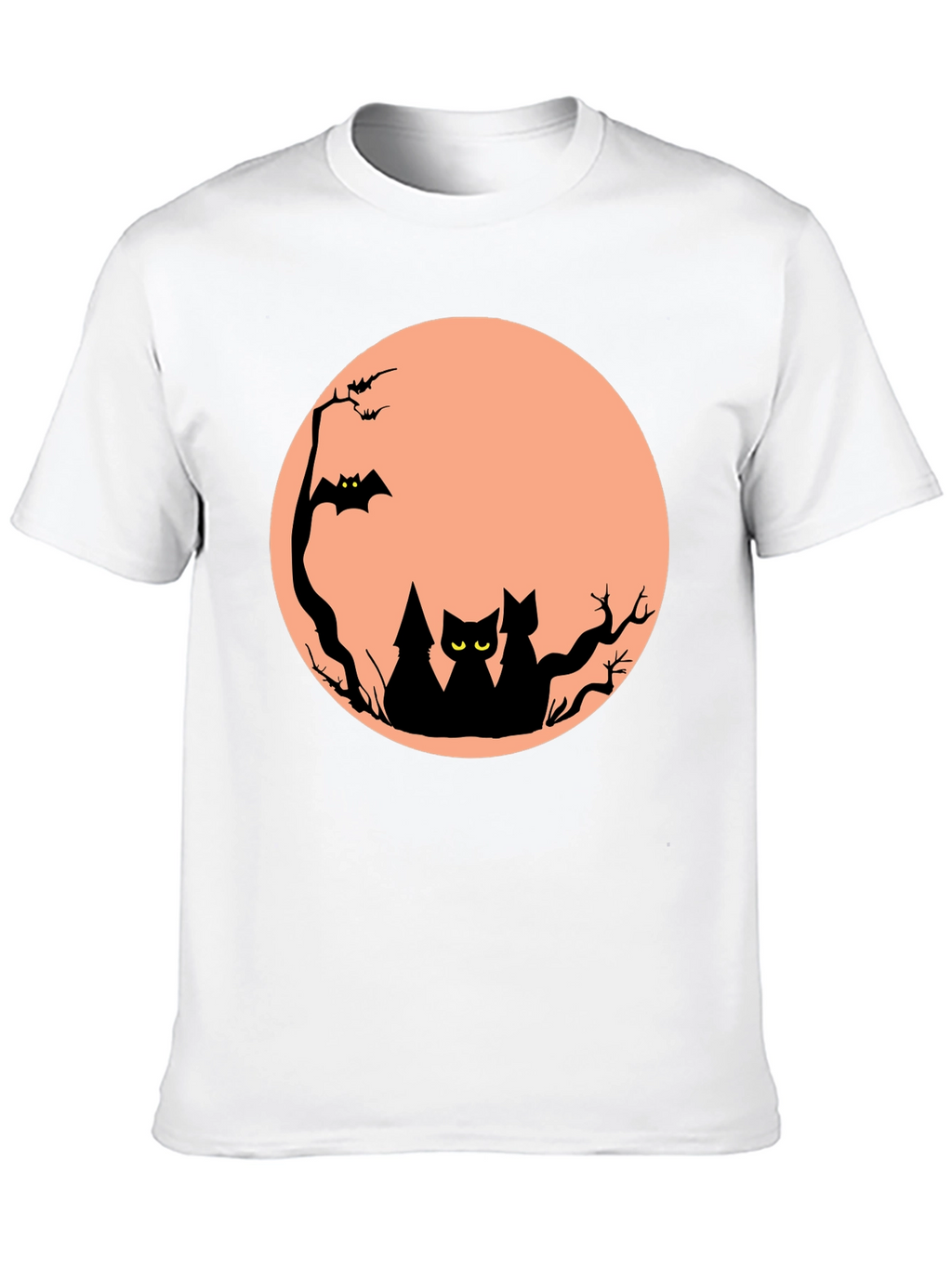 Halloween Cat Moon Graphic T-Shirt