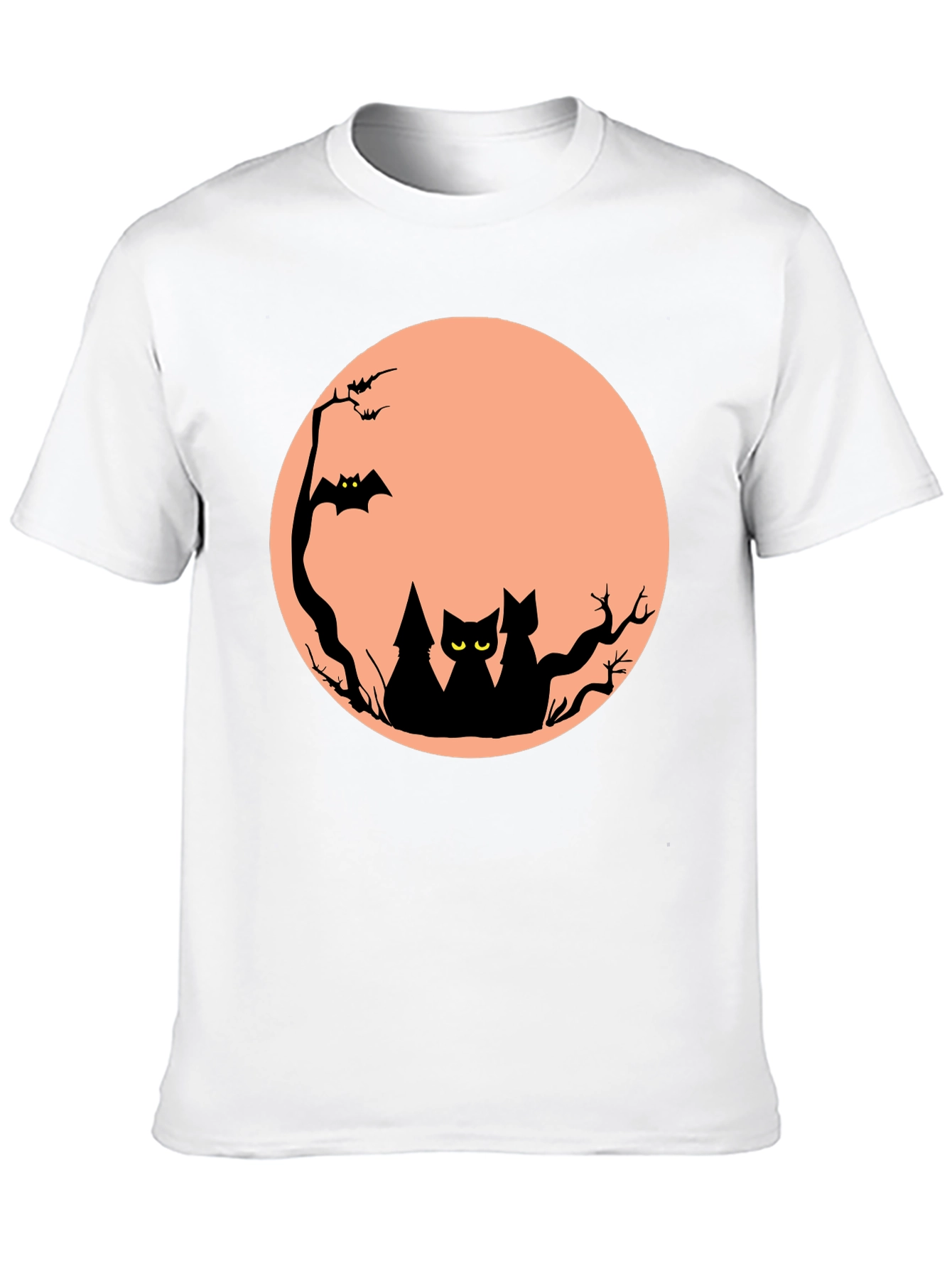 Halloween Cat Moon Graphic T-Shirt
