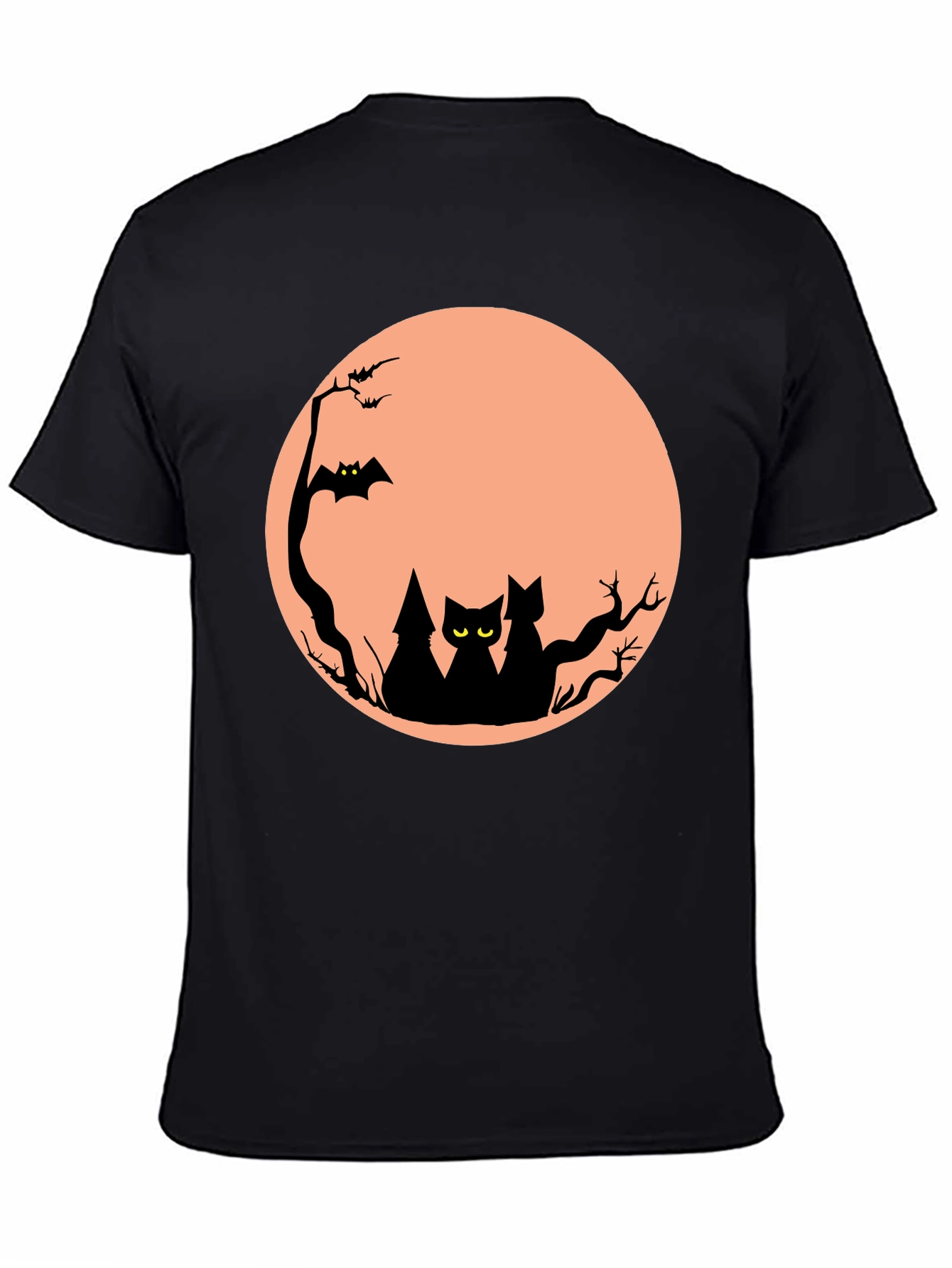 Halloween Cat Moon Graphic T-Shirt