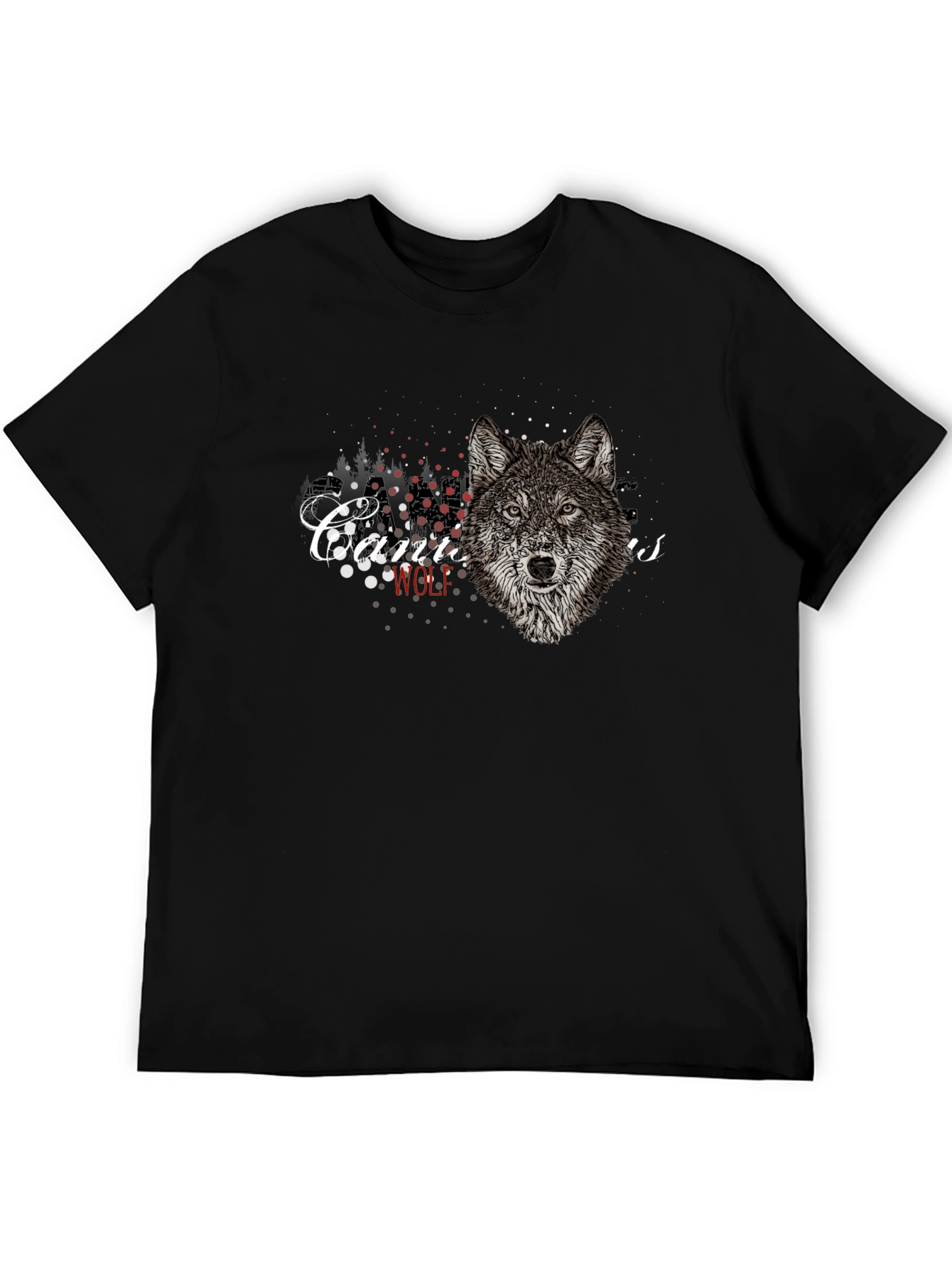Canis Wolf T-Shirt - Graphic Print Black Tee