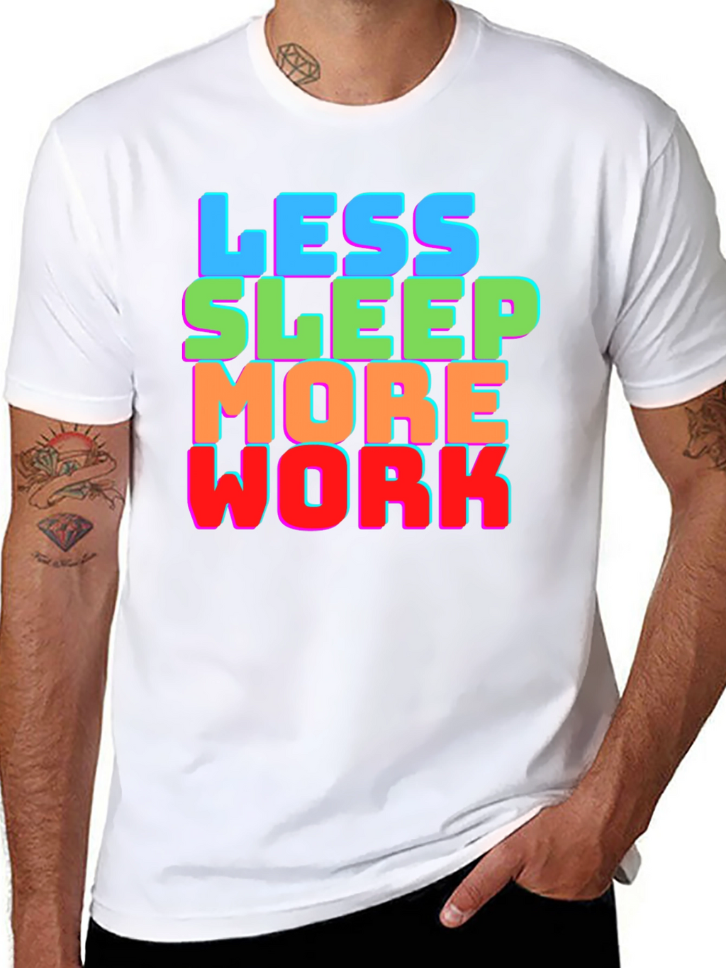 Less Sleep More Work Graphic Tee