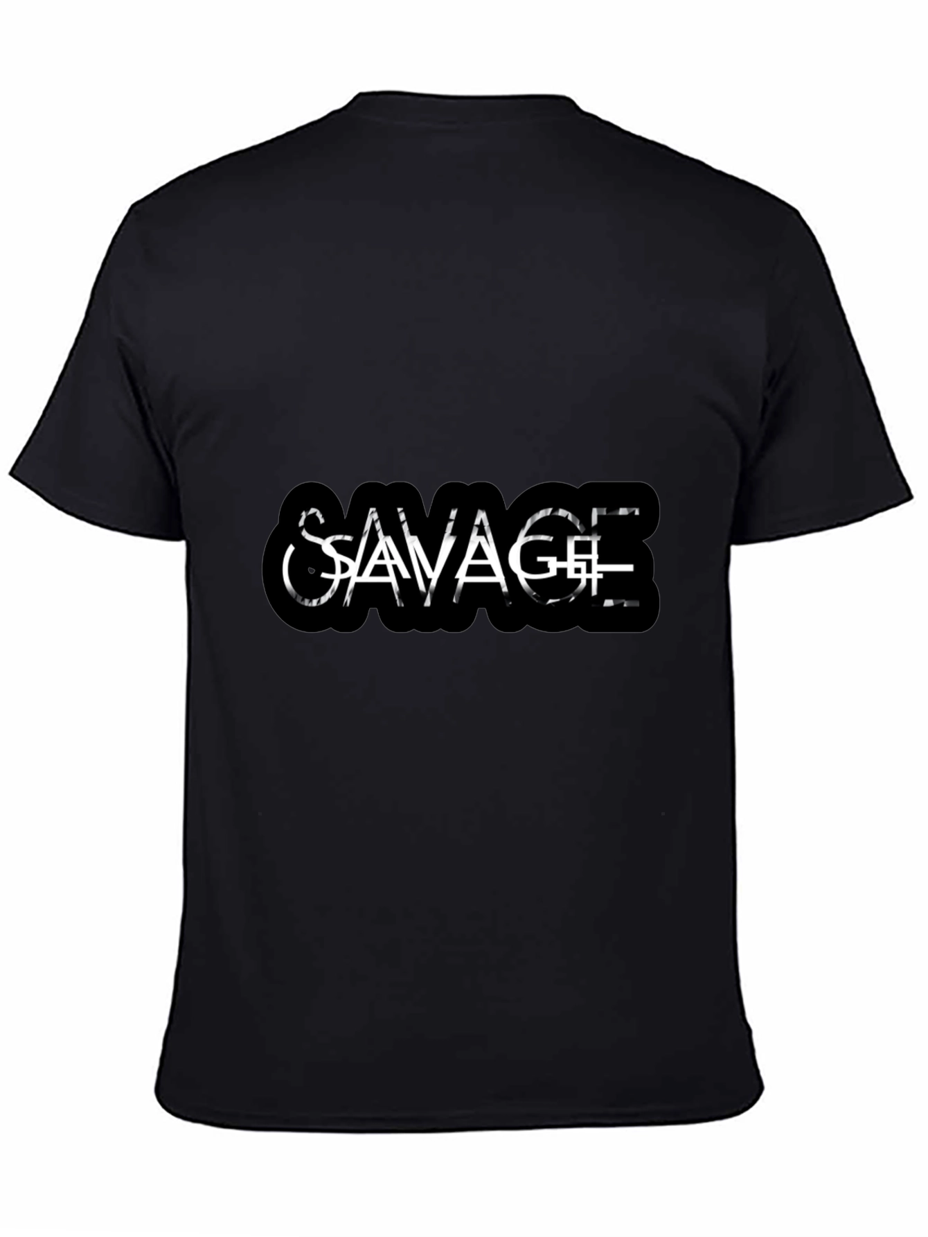 Savage Graphic Tee - Black Cotton Casual Wear