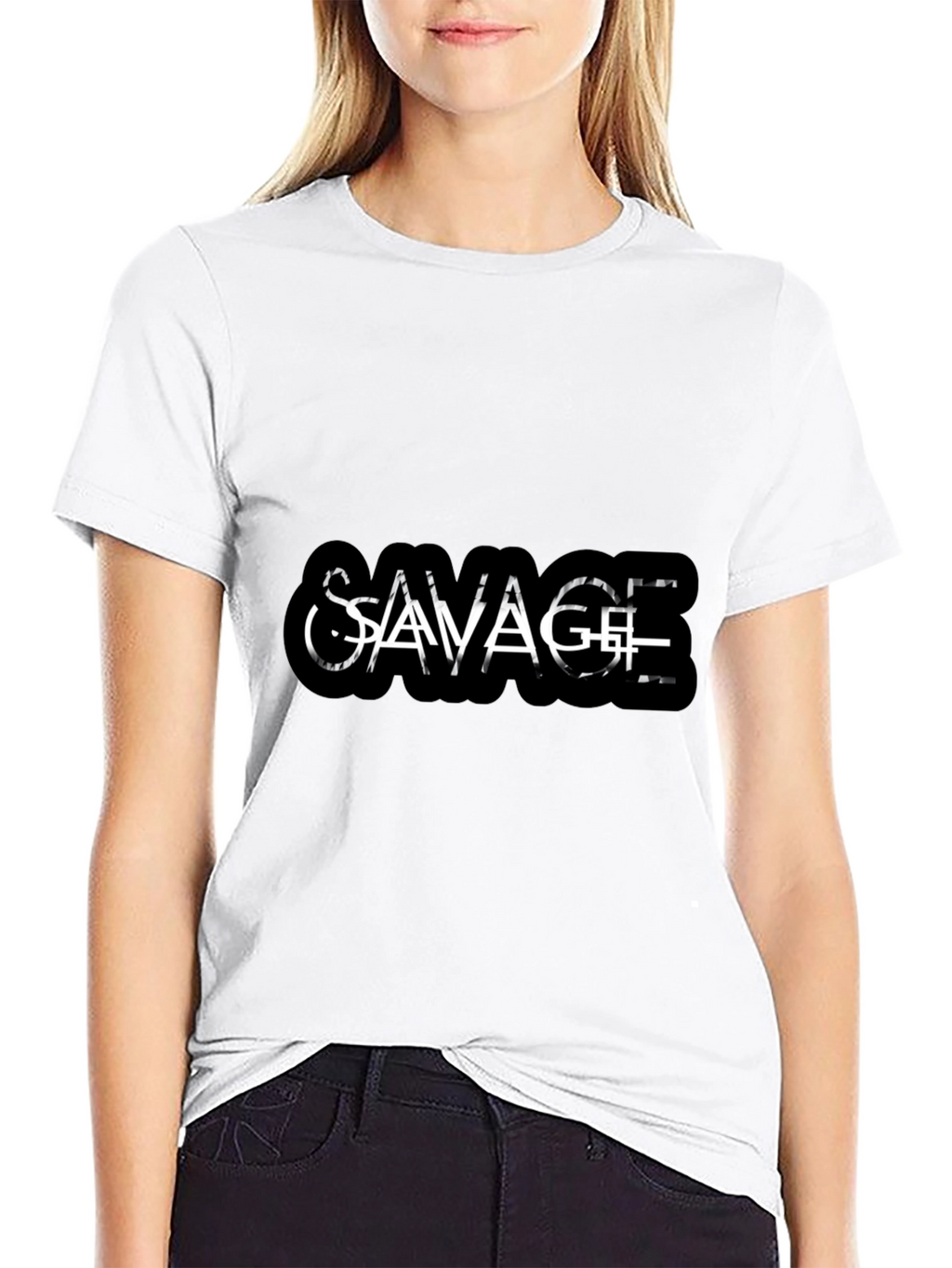 Savage Graphic Tee - Black Cotton Casual Wear