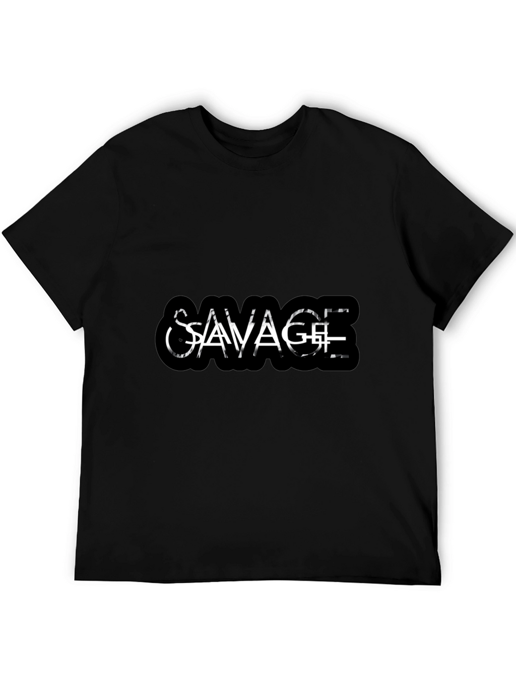 Savage Graphic Tee - Black Cotton Casual Wear