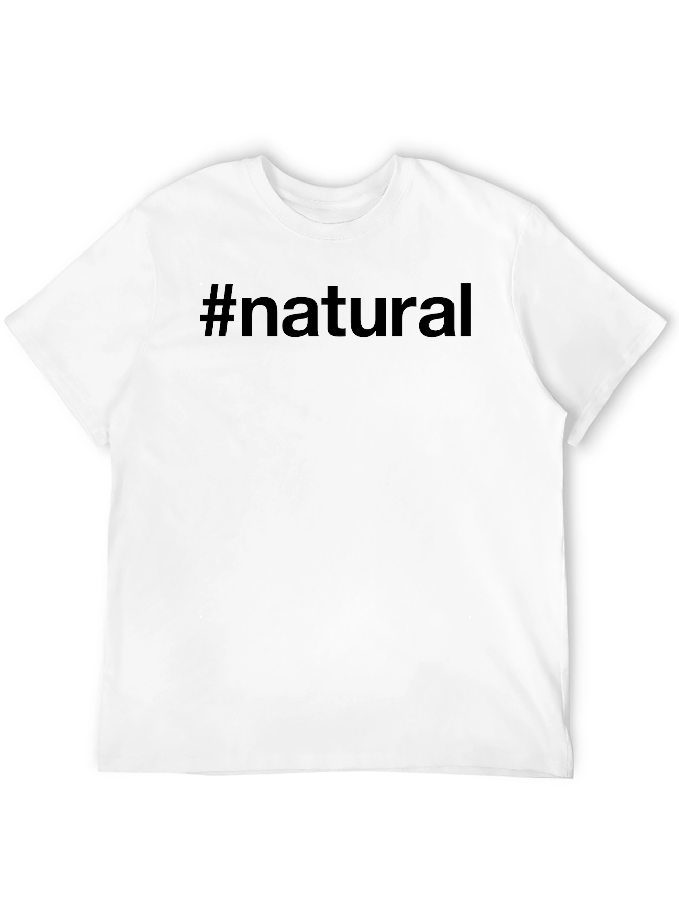 #Natural Black Crew Neck T-Shirt for Men