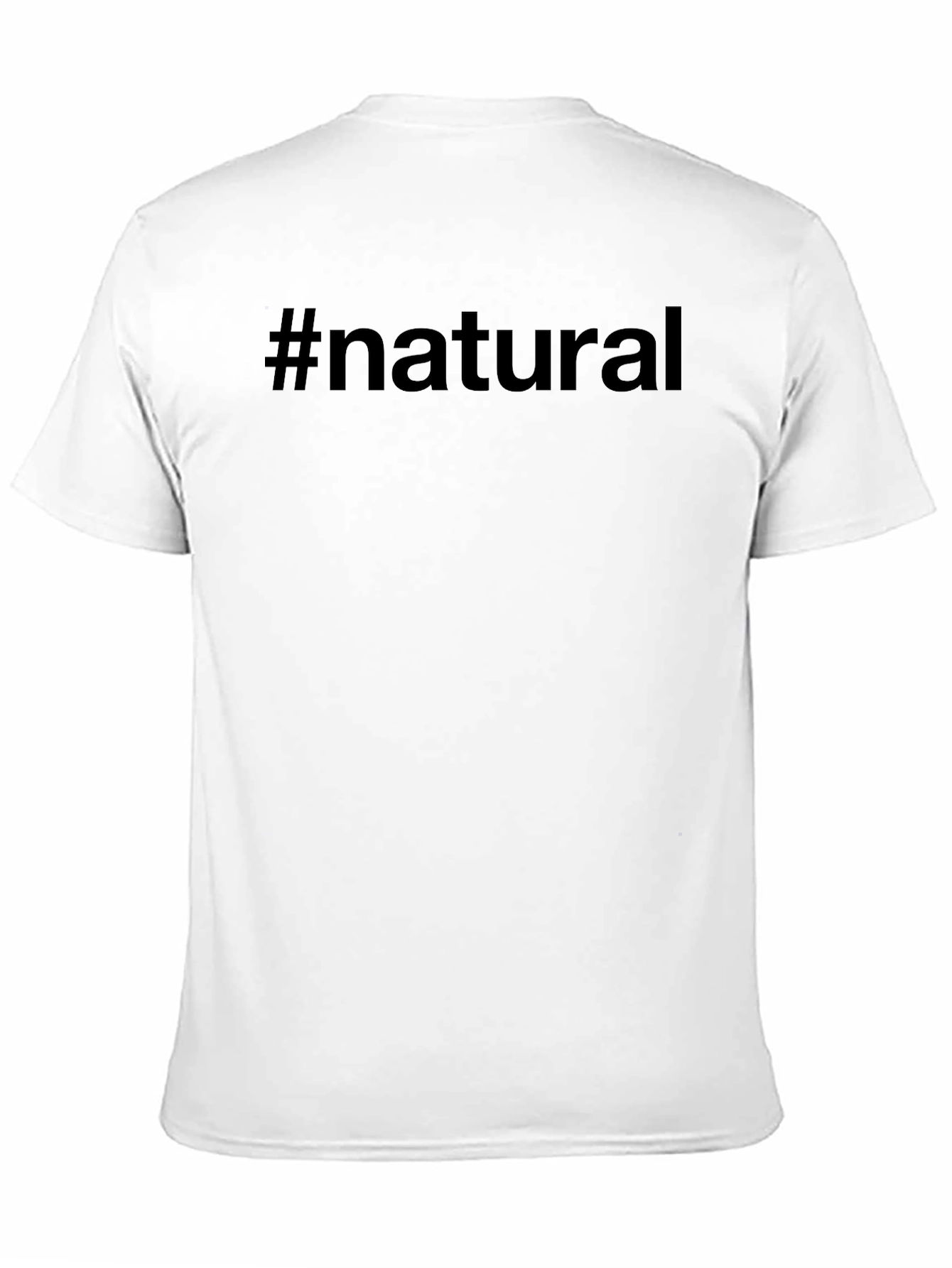 #Natural Black Crew Neck T-Shirt for Men
