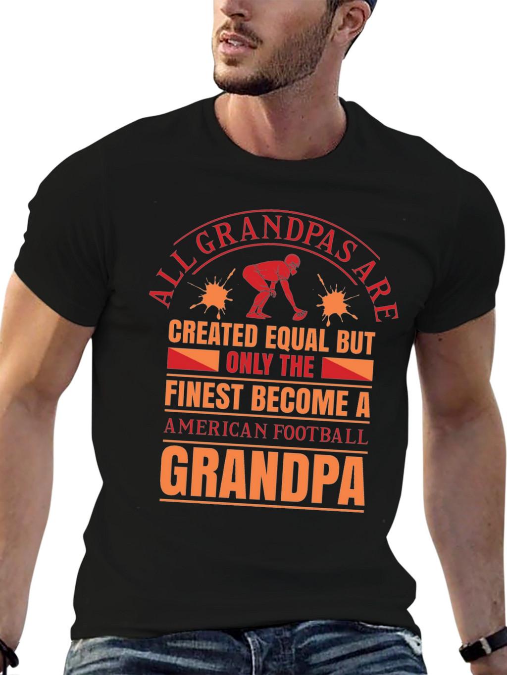 Football Grandpa T-Shirt: Finest Become A Grandpa