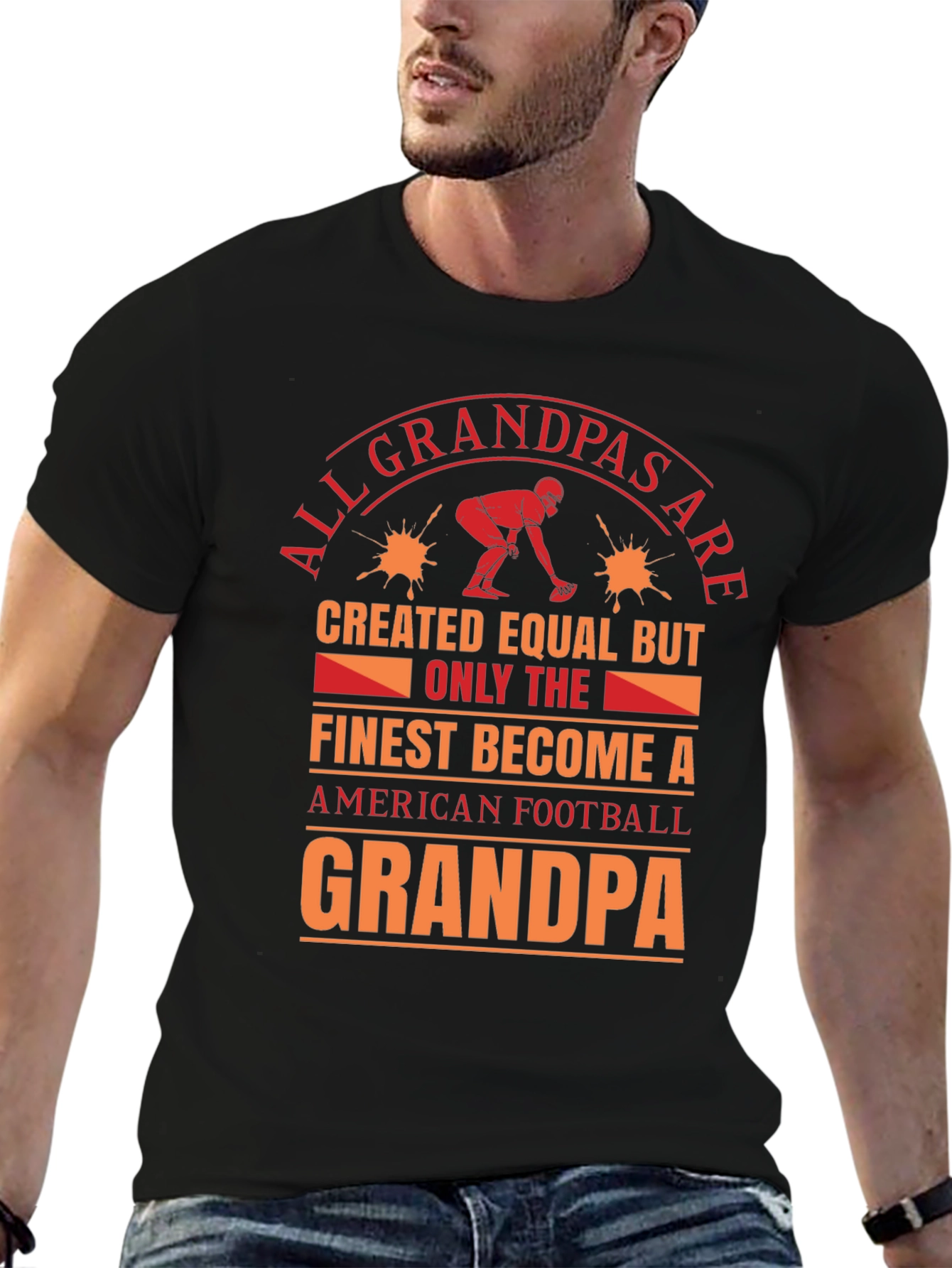 Football Grandpa T-Shirt: Finest Become A Grandpa