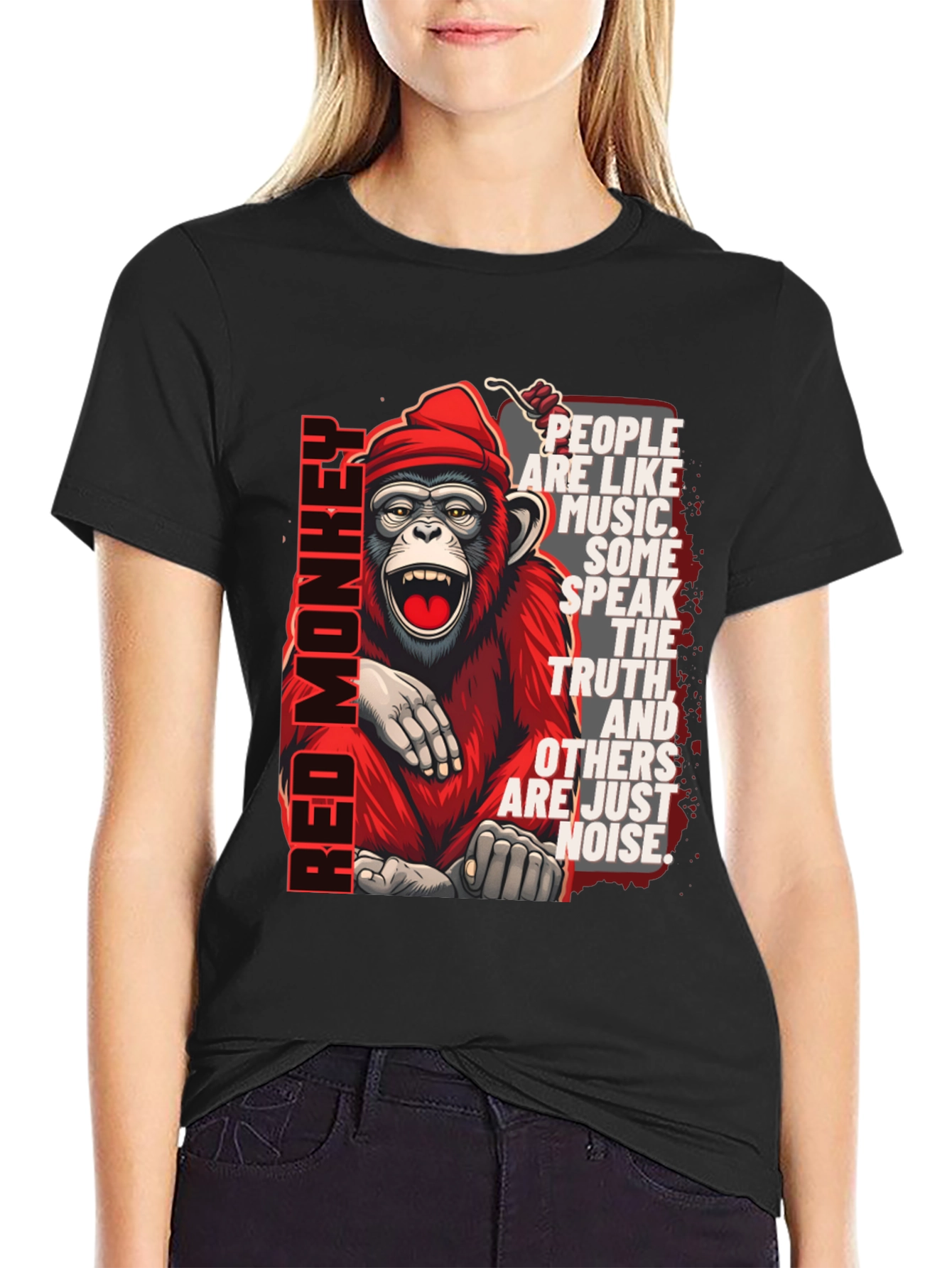 Red Monkey Graphic T-Shirt - Speak the Truth